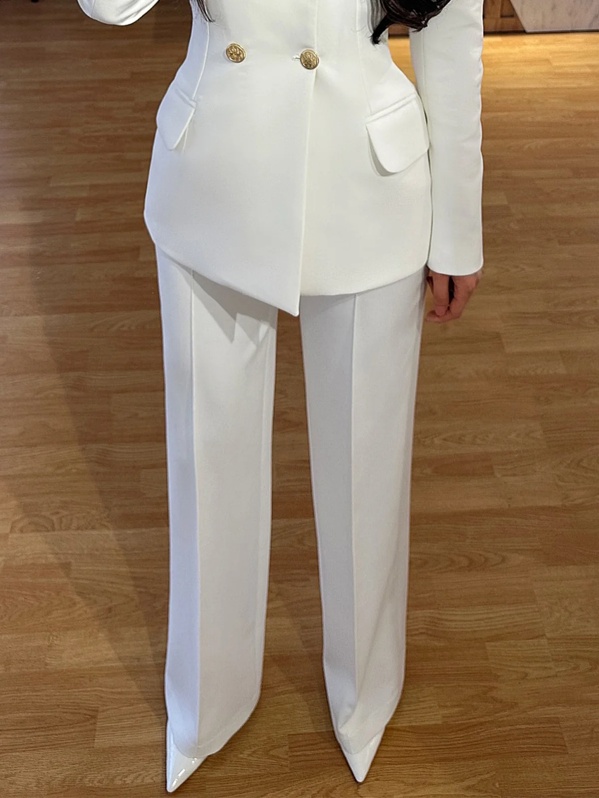 Elegant Unifarben Gerade Hosen