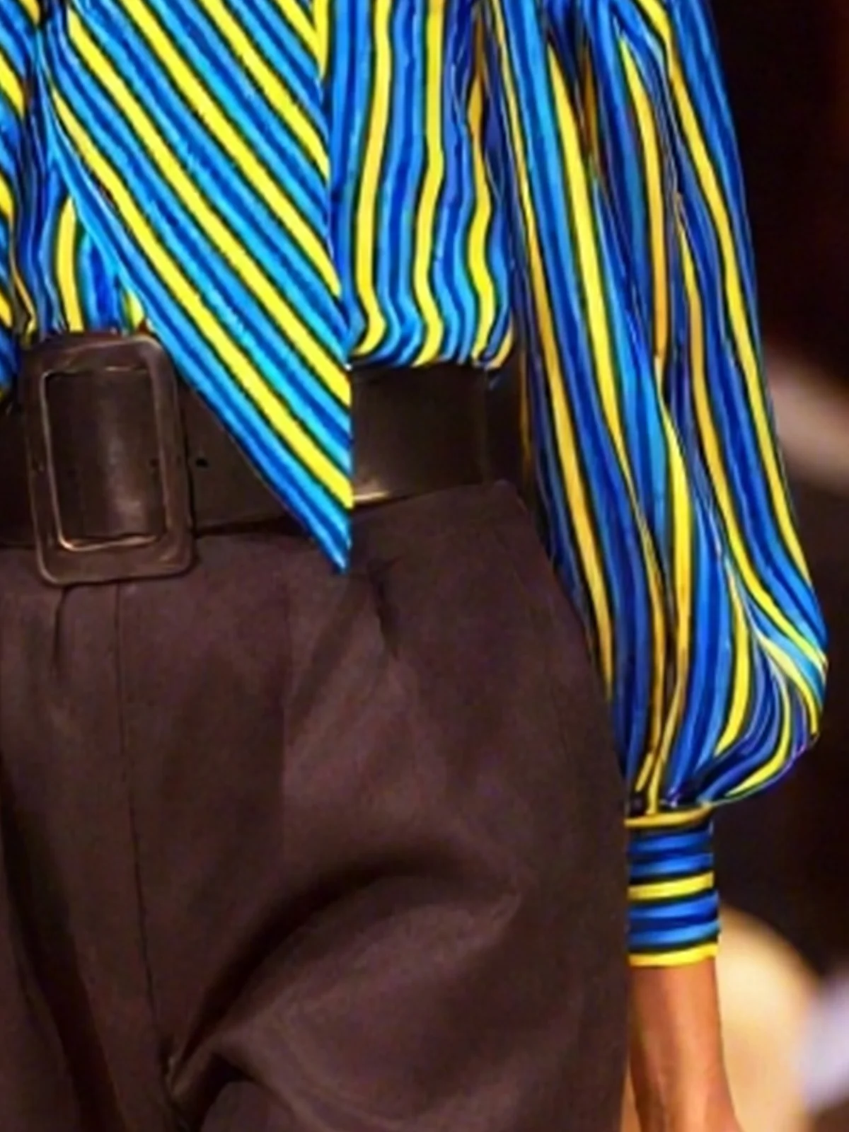 Elegant Gestreift Schleife Schulterfrei Bluse