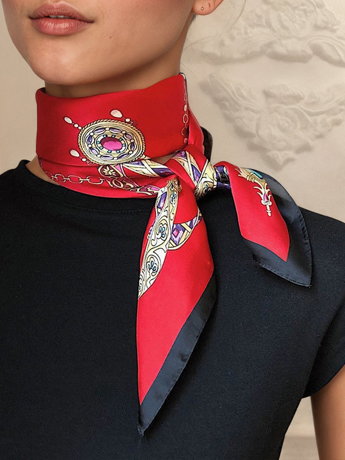 Elegant Geometrisch Seidentuch