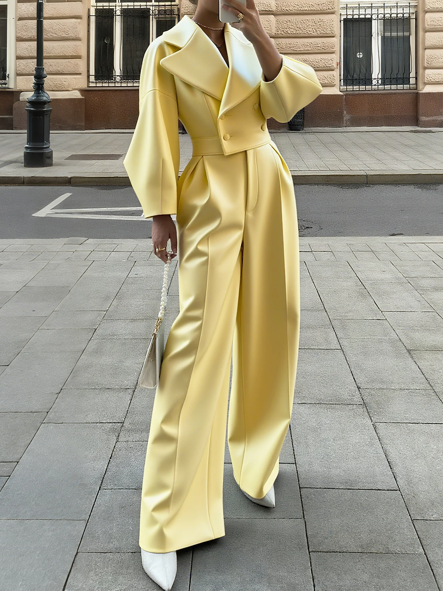 Urban Raglanärmel Unifarben Reverskragen Kunstleder Mantel