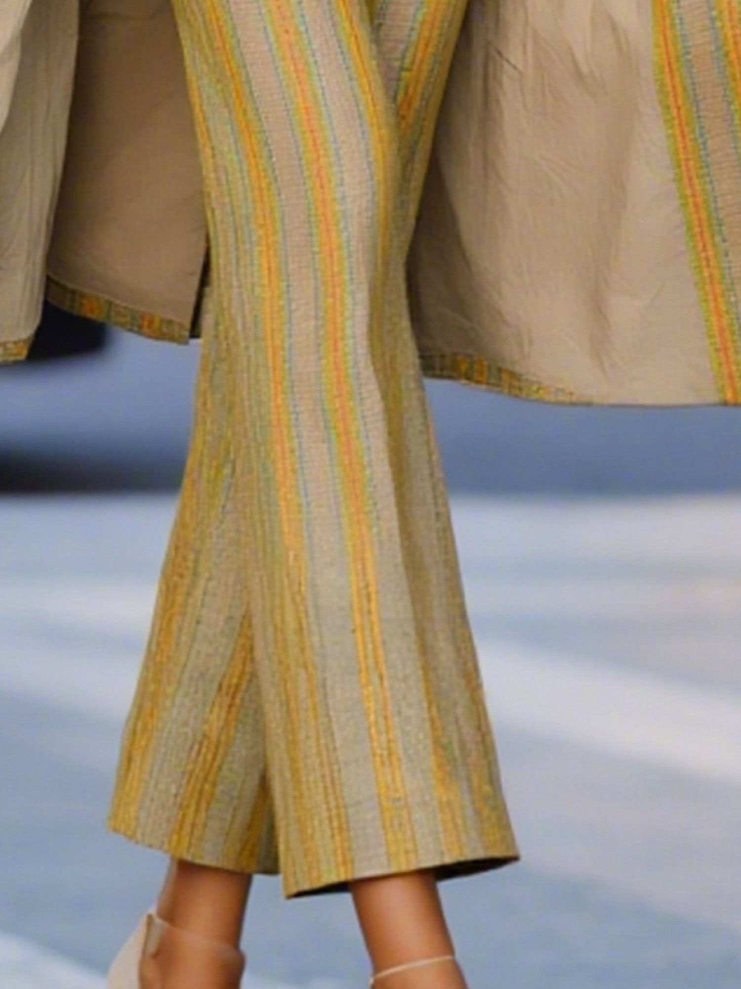 Lässig Gestreift Print Gerade Hosen