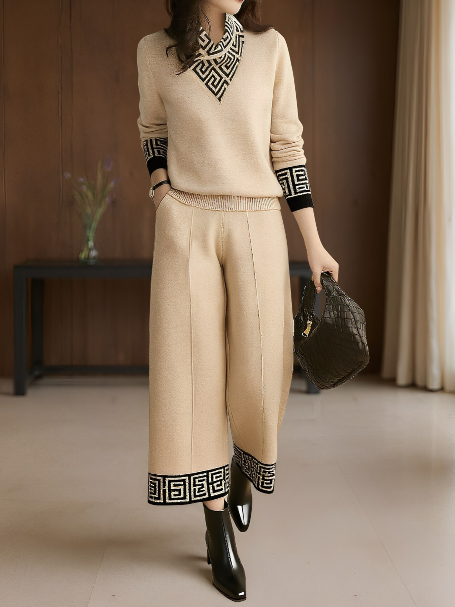 Lässig Geometrisch Pullover