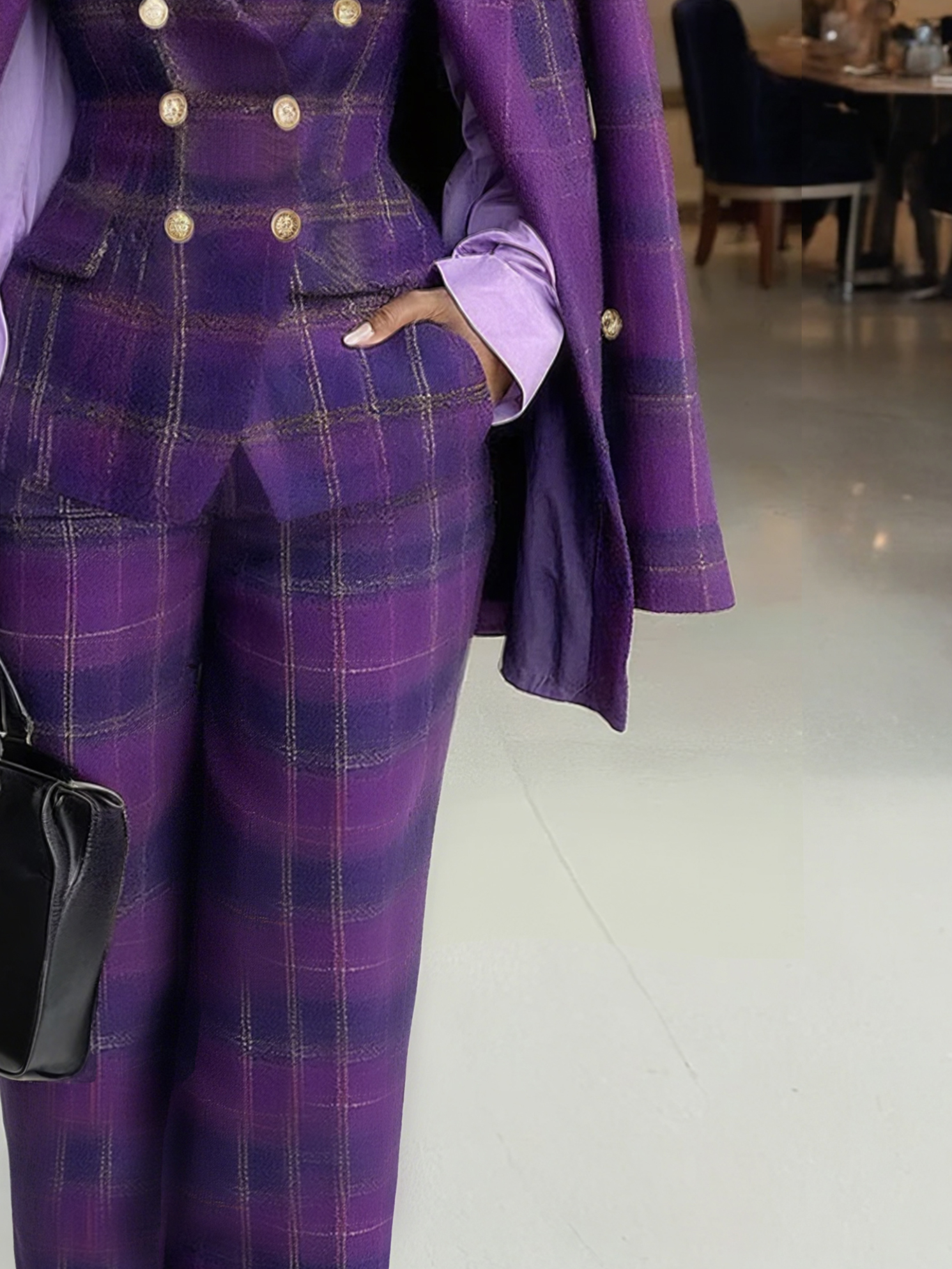 Urban Kariert Gerade Hosen