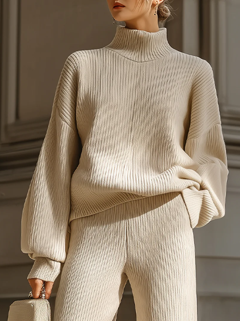 Garn/Wollgarn Lässig Unifarben Rollkragen Pullover