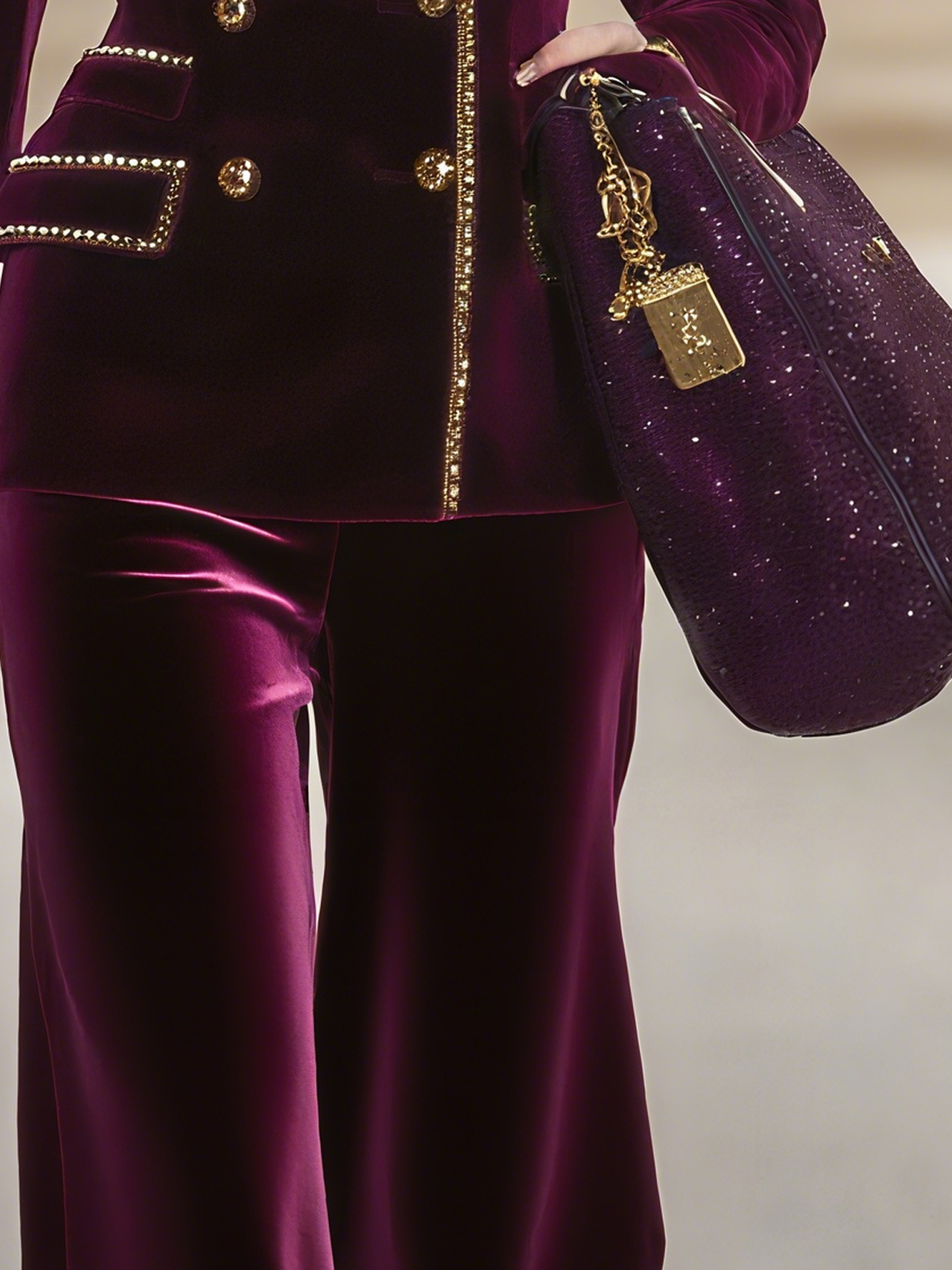 Elegant Unifarben Hose mit Weitem Bein