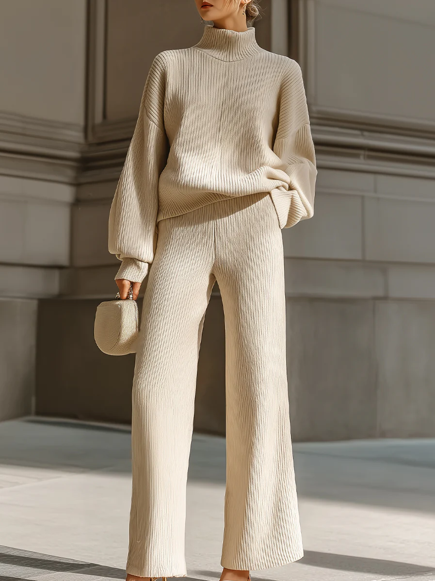 Garn/Wollgarn Lässig Unifarben Rollkragen Pullover