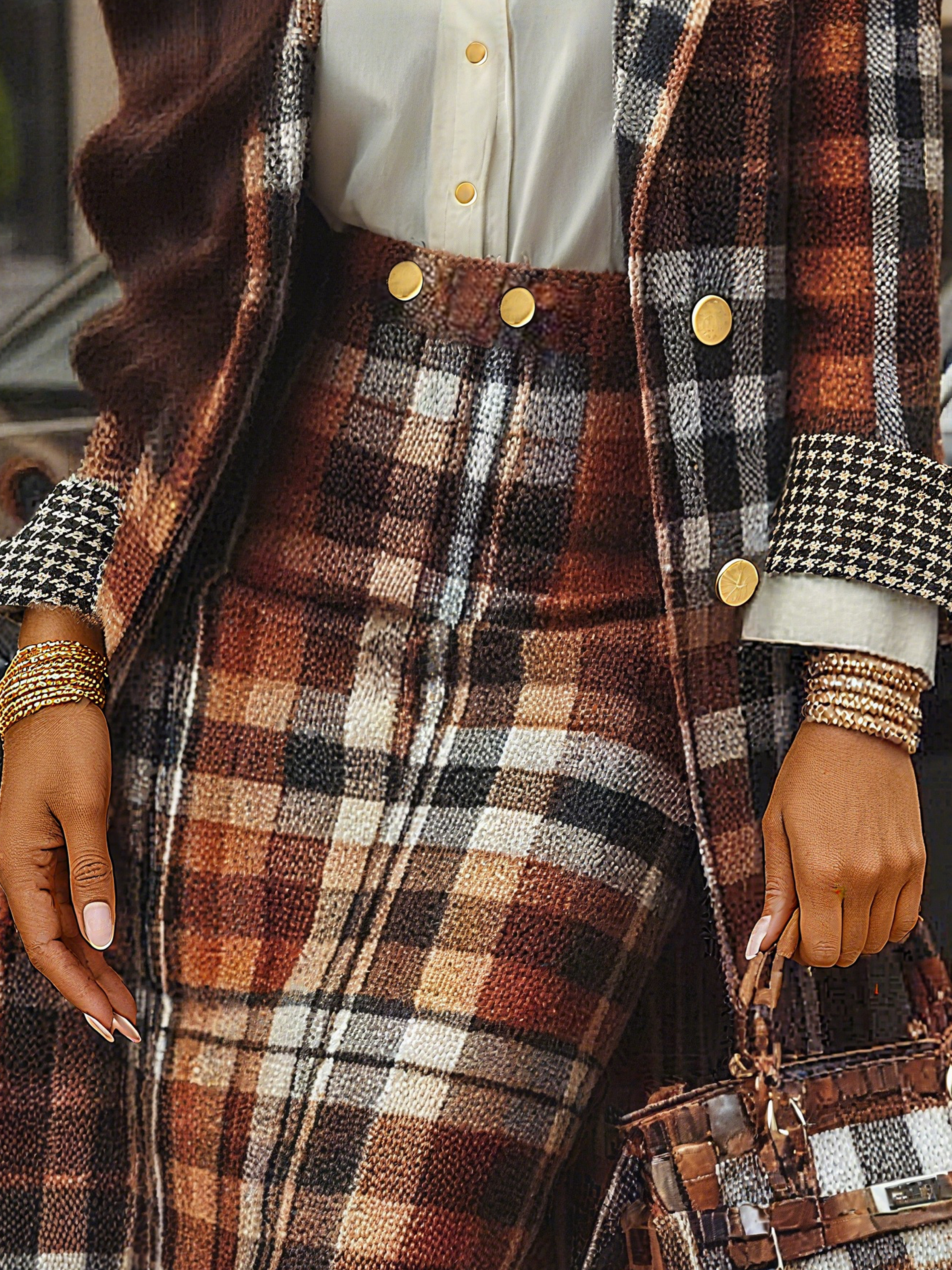 Urban Kariert Midi Rock