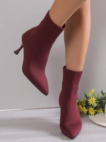 Urban Unifarben Herbst Textil Fashion Stiefelette