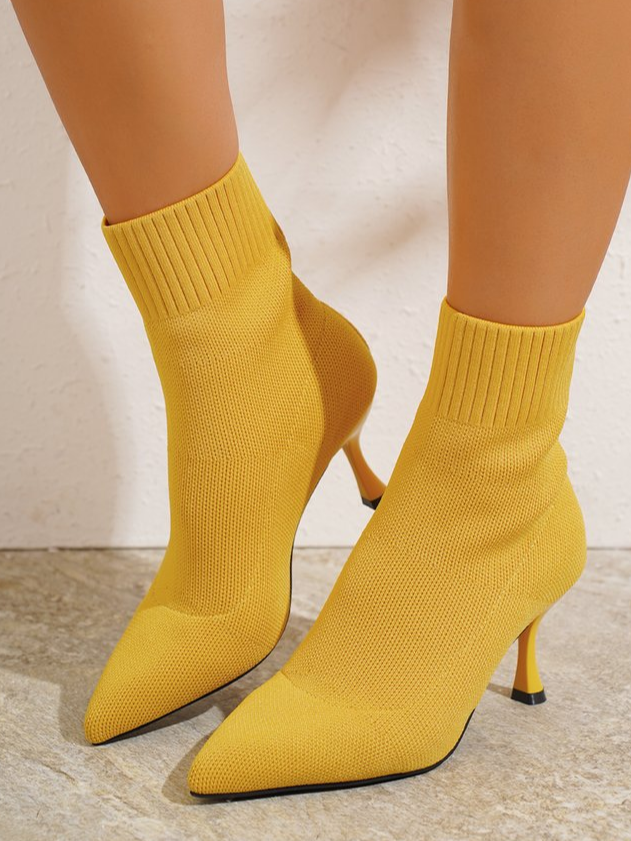 Urban Unifarben Herbst Textil Fashion Stiefelette