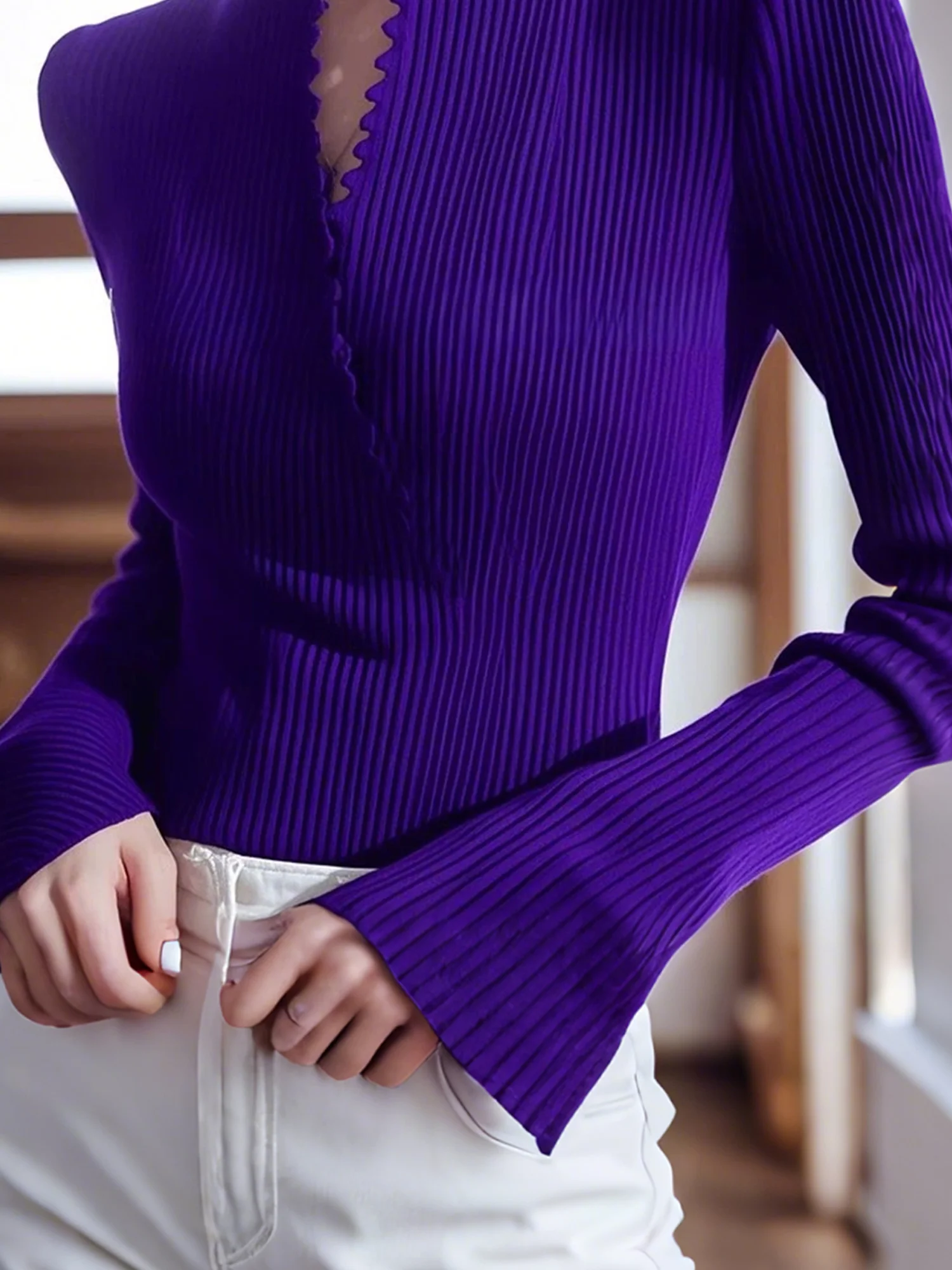 Urban Unifarben Stehkragen  Pullover