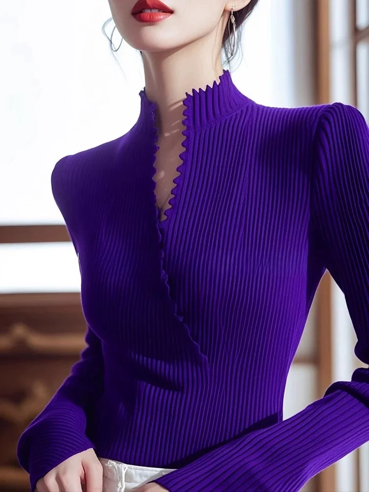 Urban Unifarben Stehkragen  Pullover