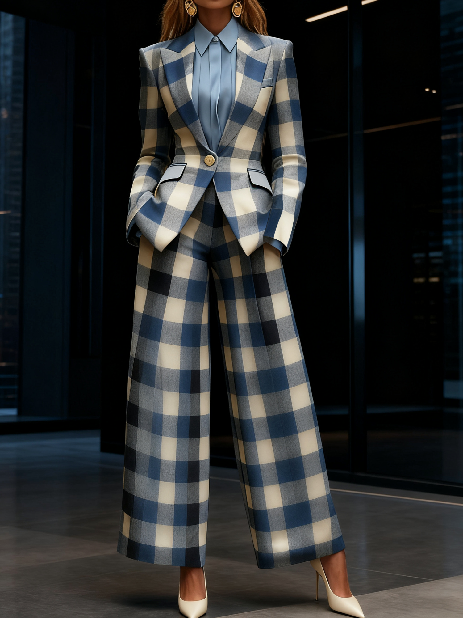 Urban Kariert Gerade Hosen