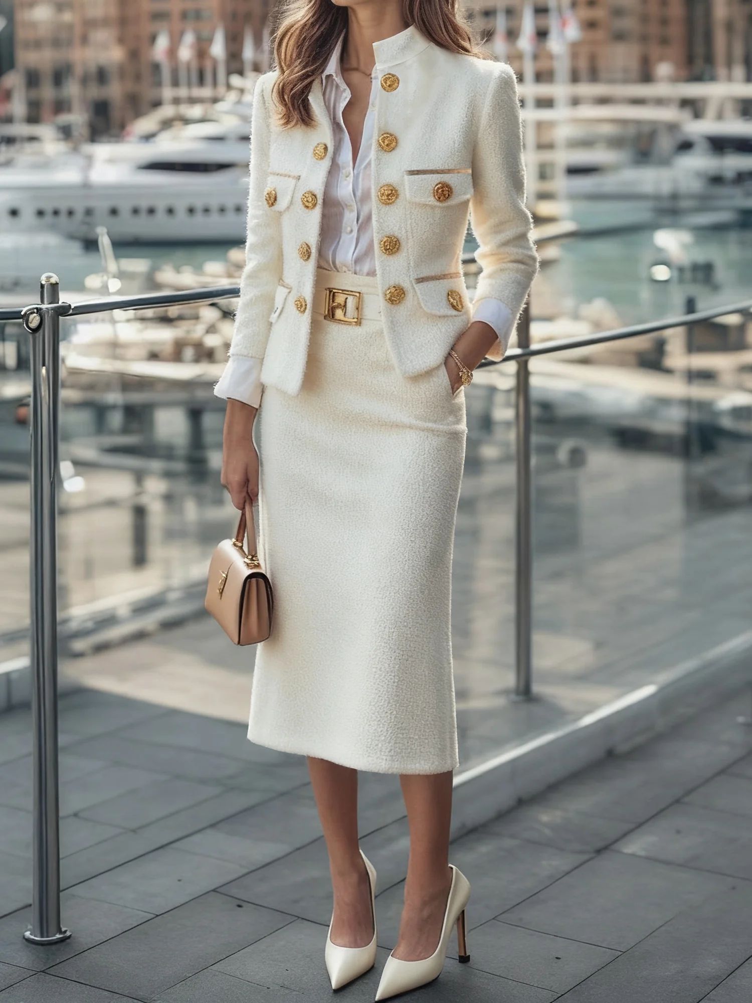 Elegant Unifarben Midi Rock