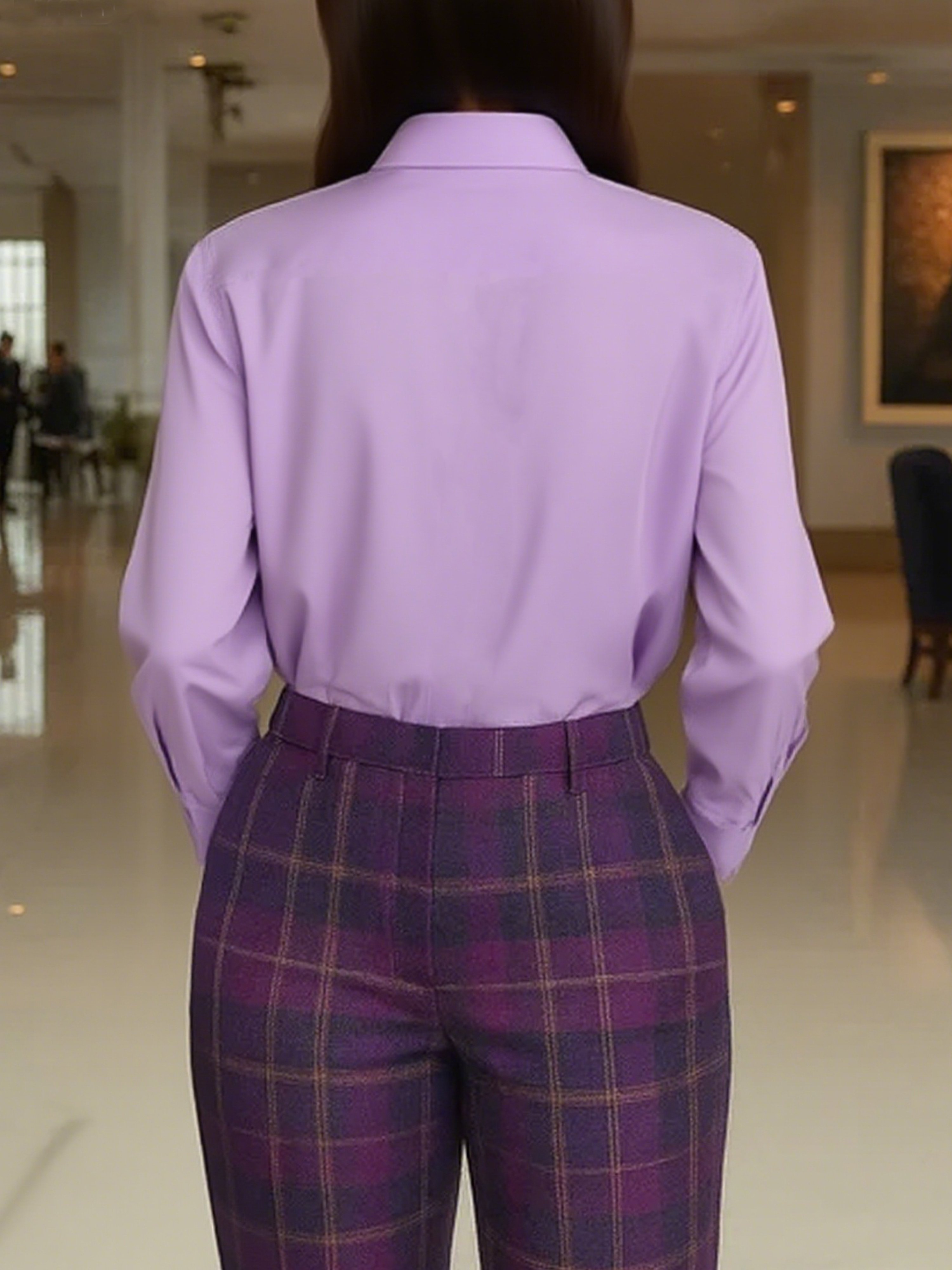 Baumwolle Urban Unifarben Geknöpft Bluse