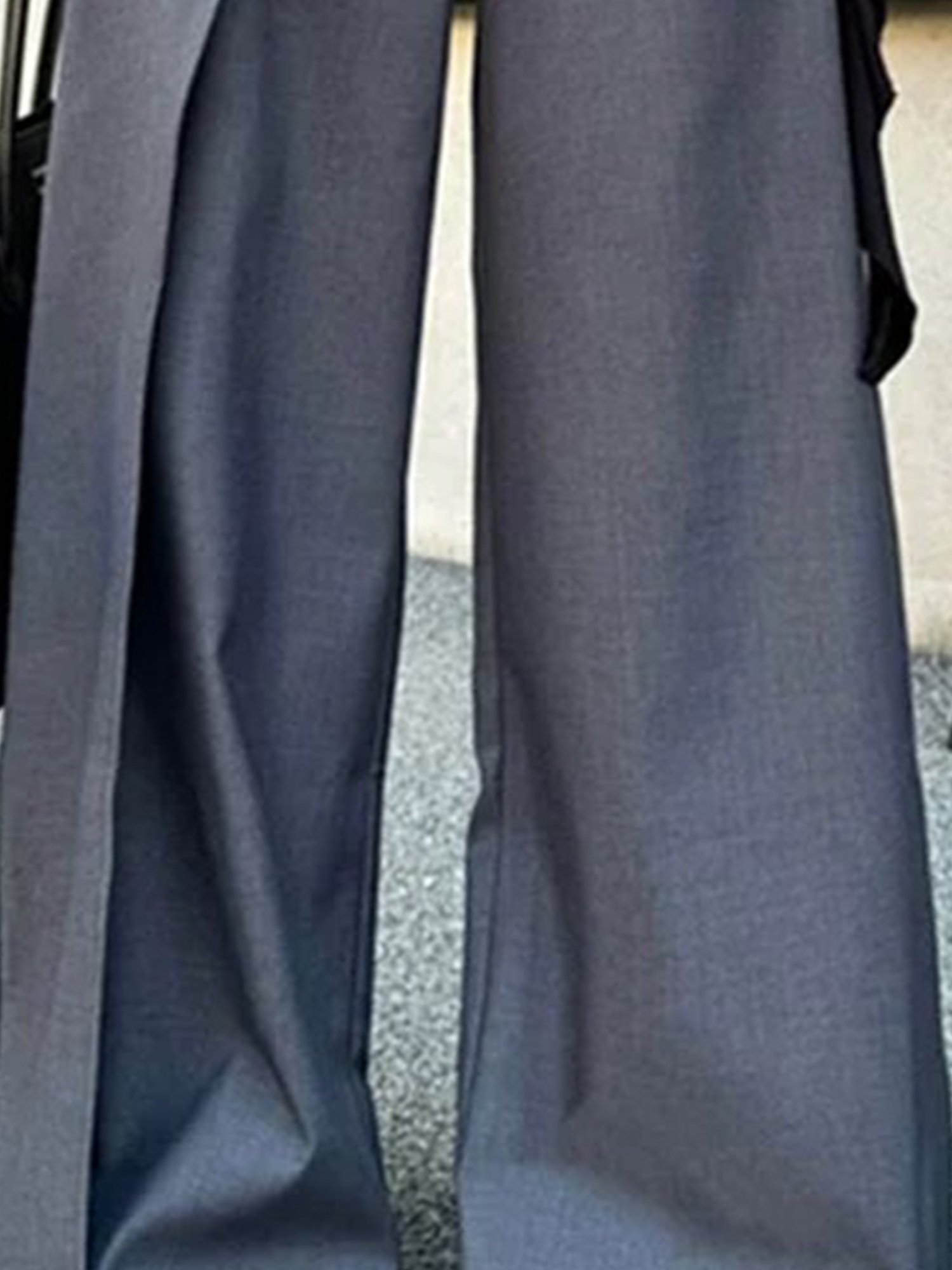 Urban Unifarben Falten Hose mit Weitem Bein