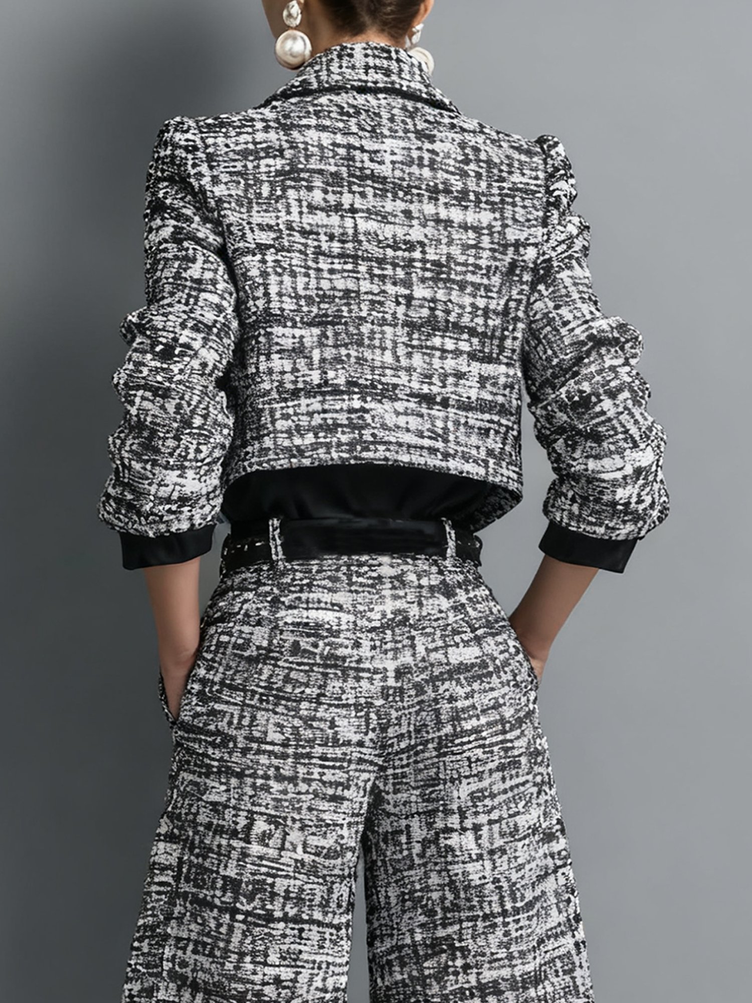 Urban Farbblock Schalkragen Jacke