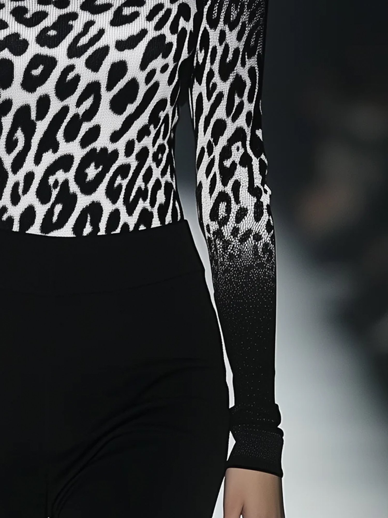 Lässig Leopard Print Rundhals T-Shirt