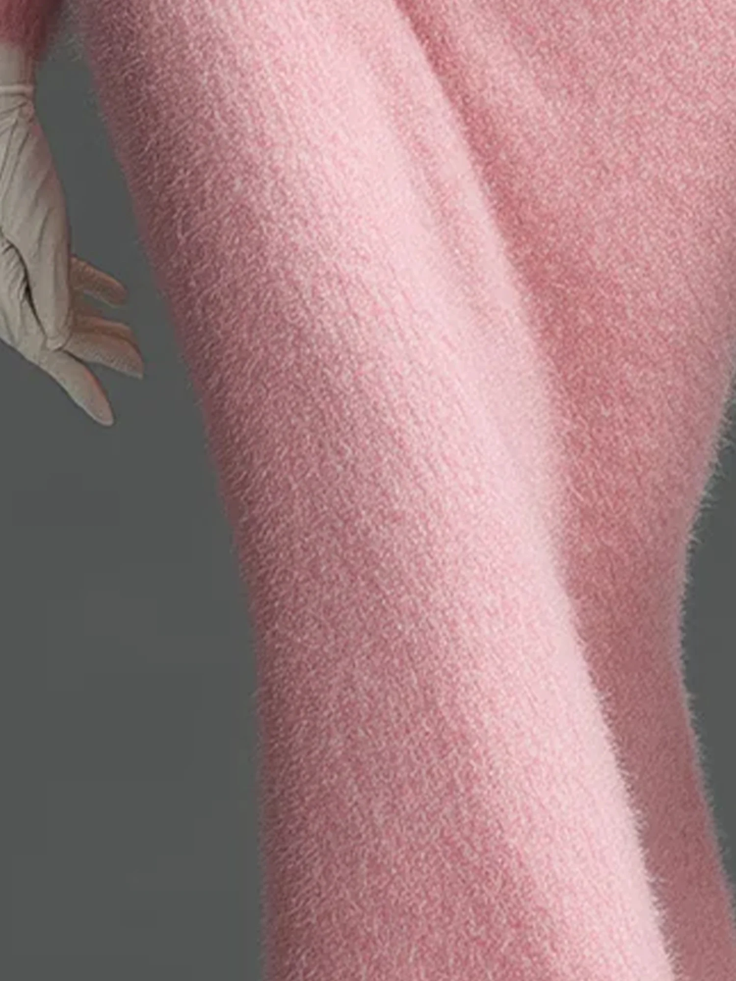 Elegant Unifarben Geknöpft Rollkragen Pullover Knielänge Kleid mit Gürtel