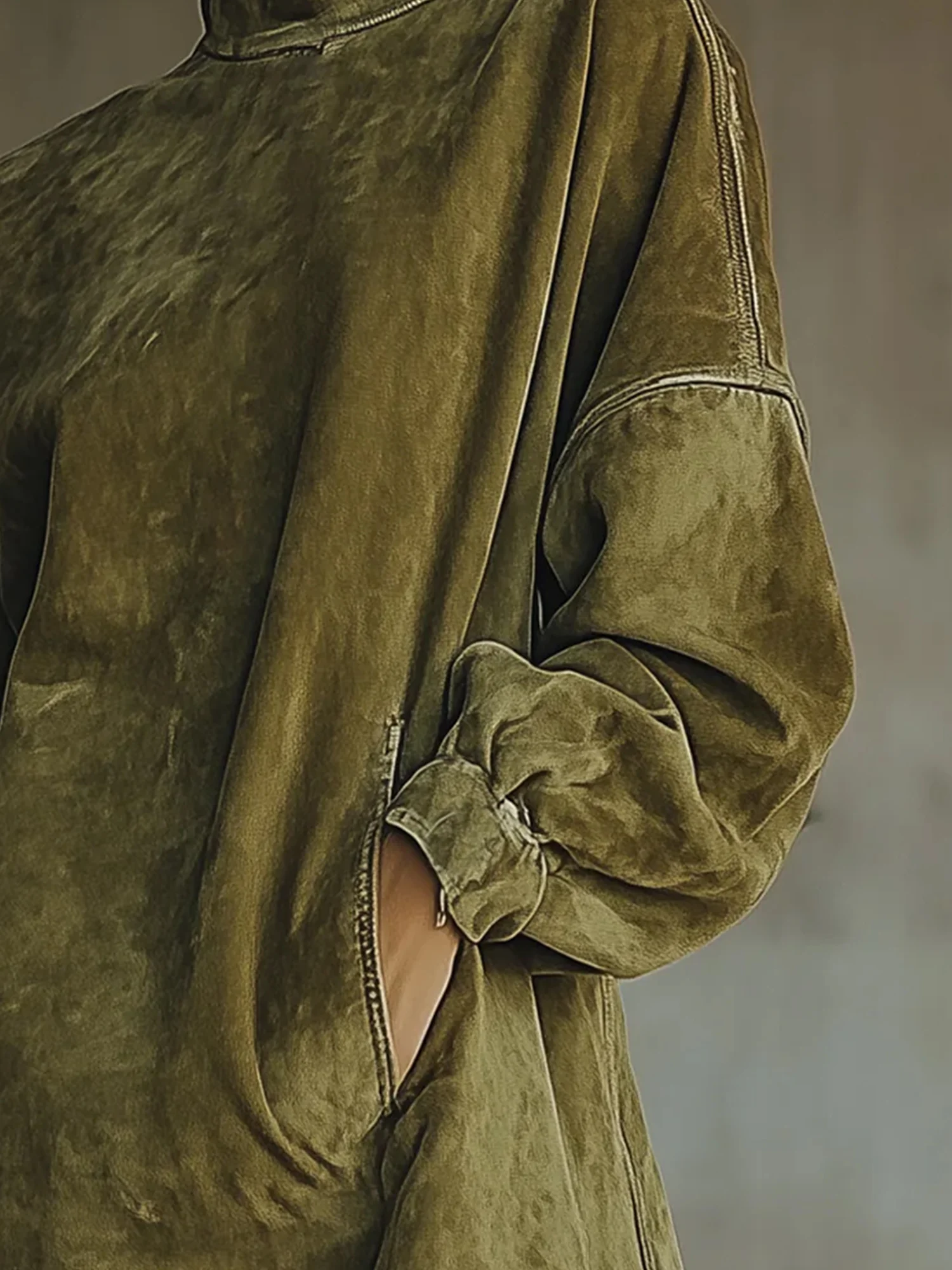 Lässig Unifarben Ballon-Ärmel Quaste Stehkragen Minikleid