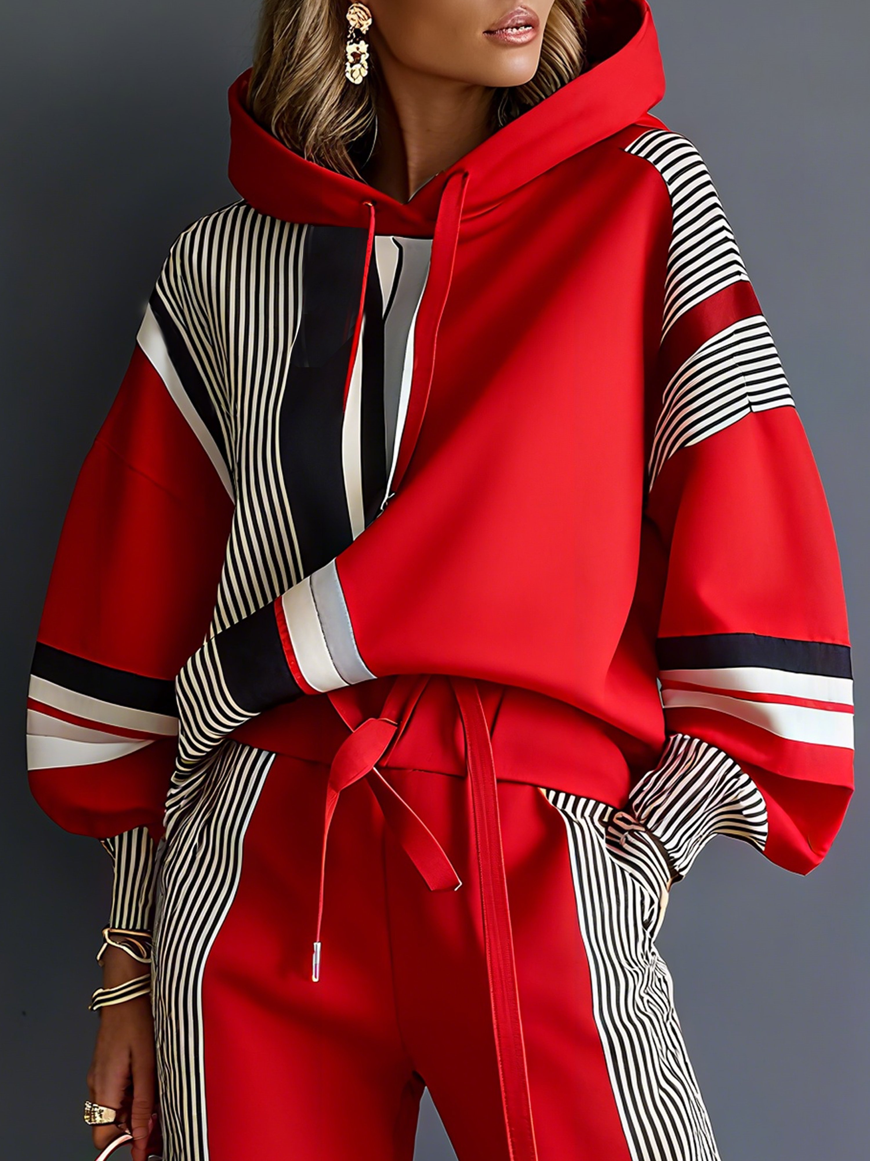 Urban Geometrisch Locker Kapuze