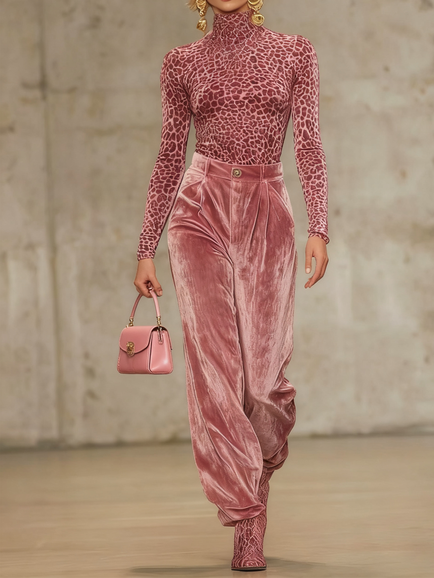 Urban Leopard Rollkragen T-Shirt