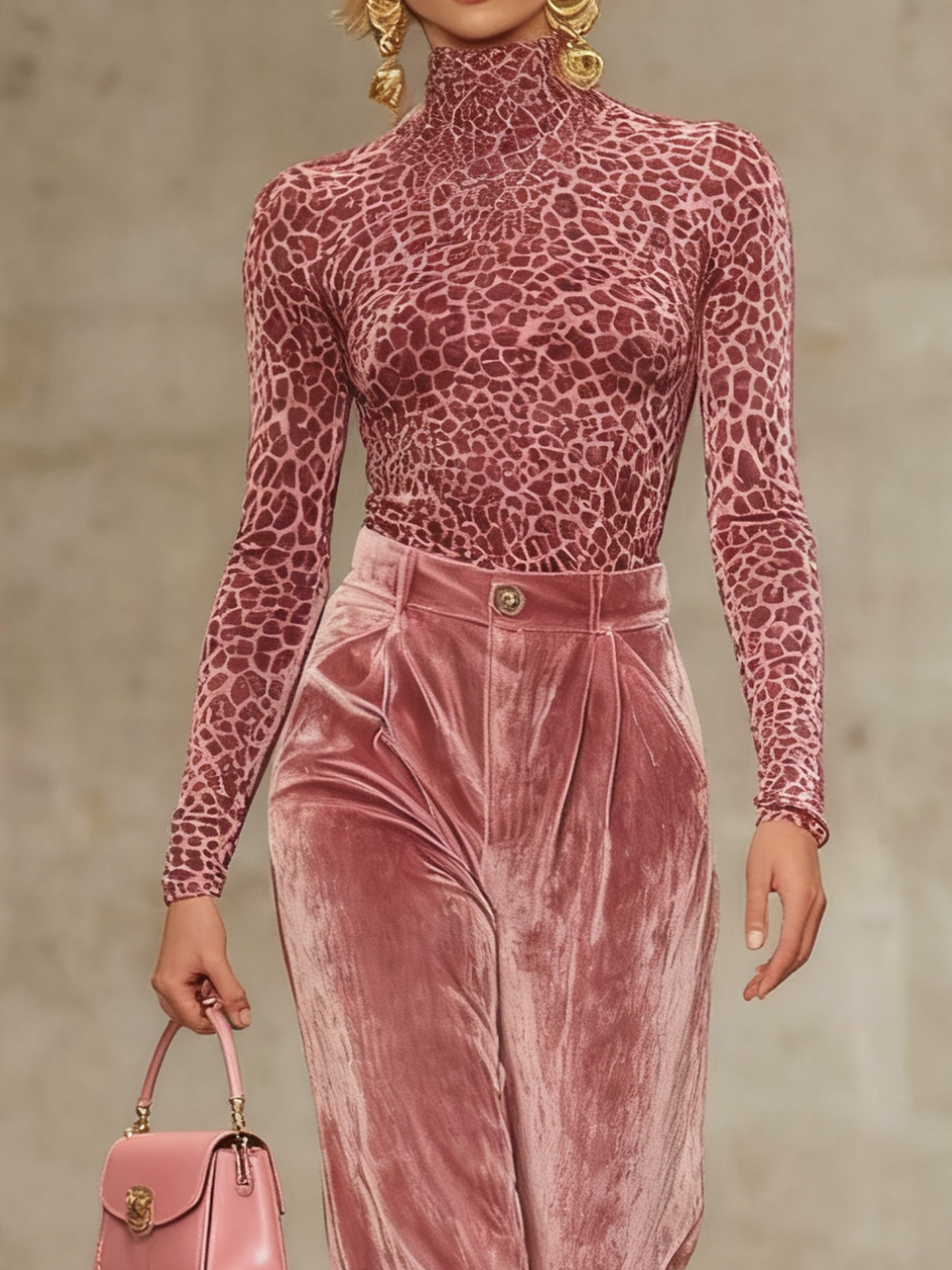 Urban Leopard Rollkragen T-Shirt