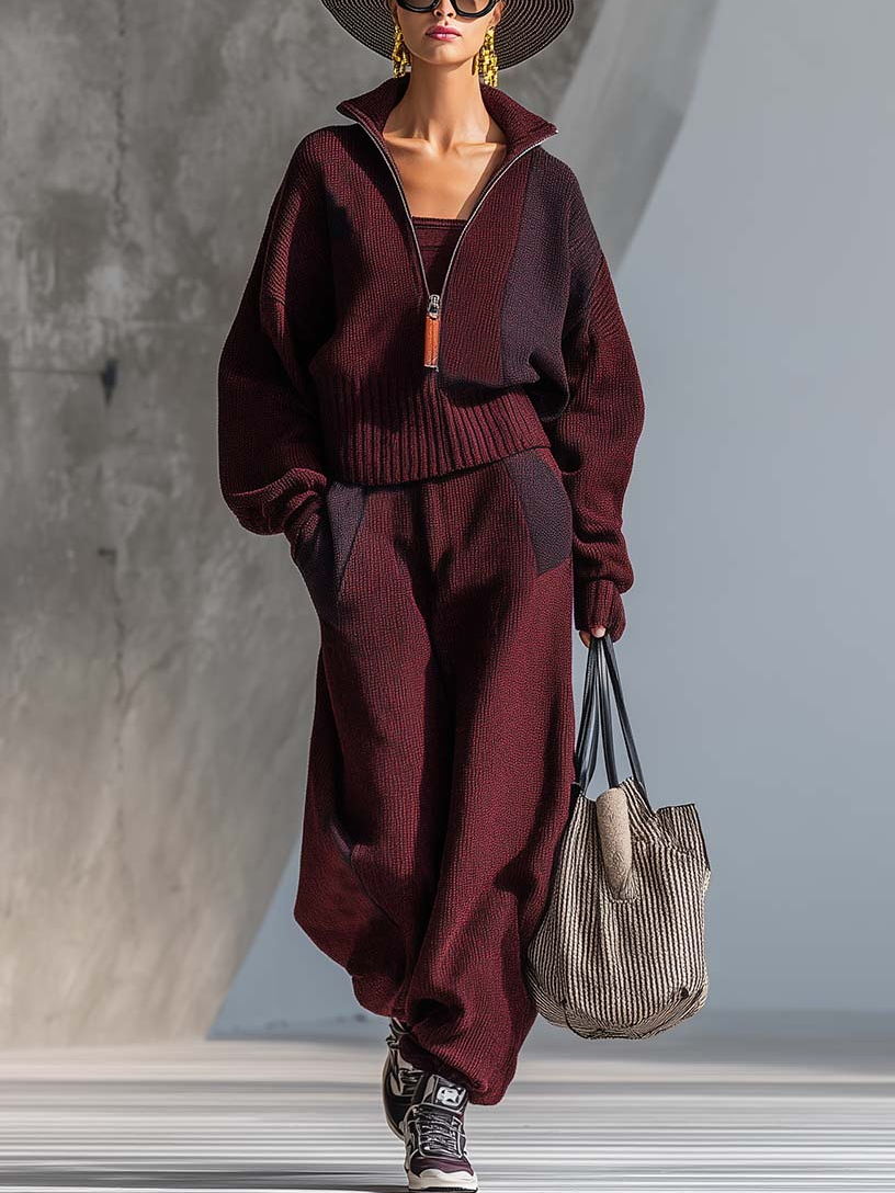 Lässig Farbblock Hose mit Knöchelband