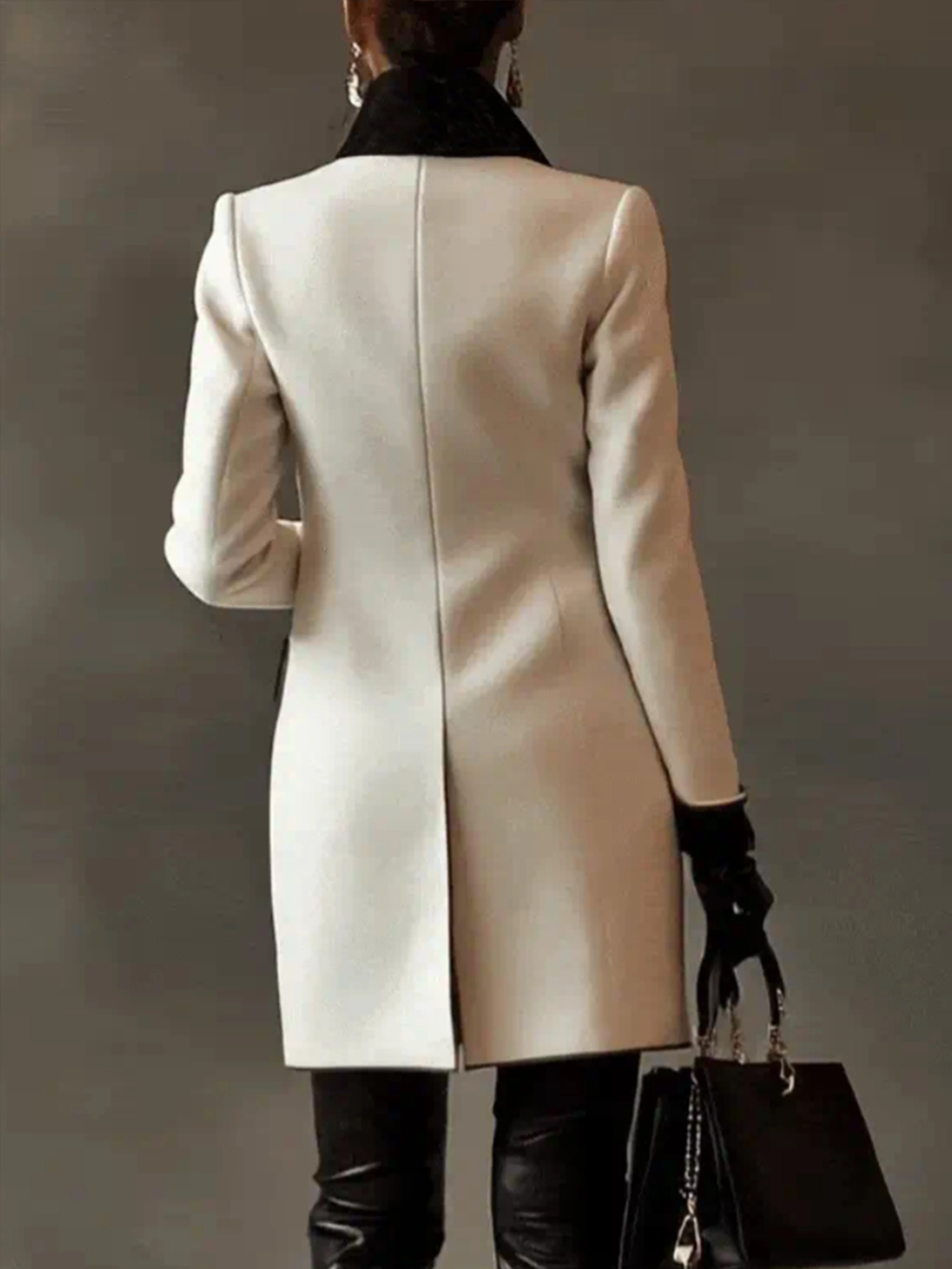 Urban Geknöpft Farbblock Spitze Mantel