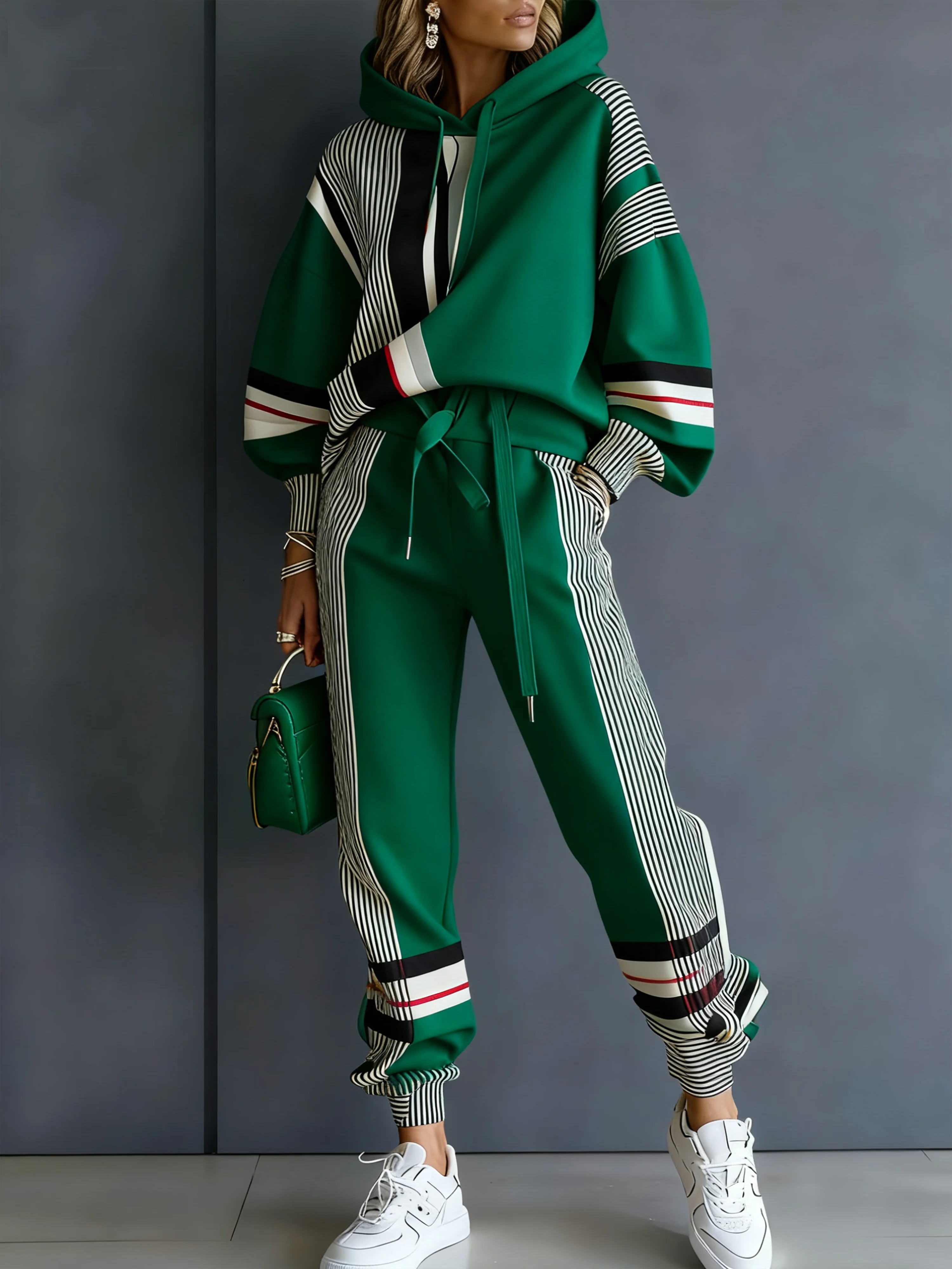 Lässig Farbblock Hose mit Knöchelband