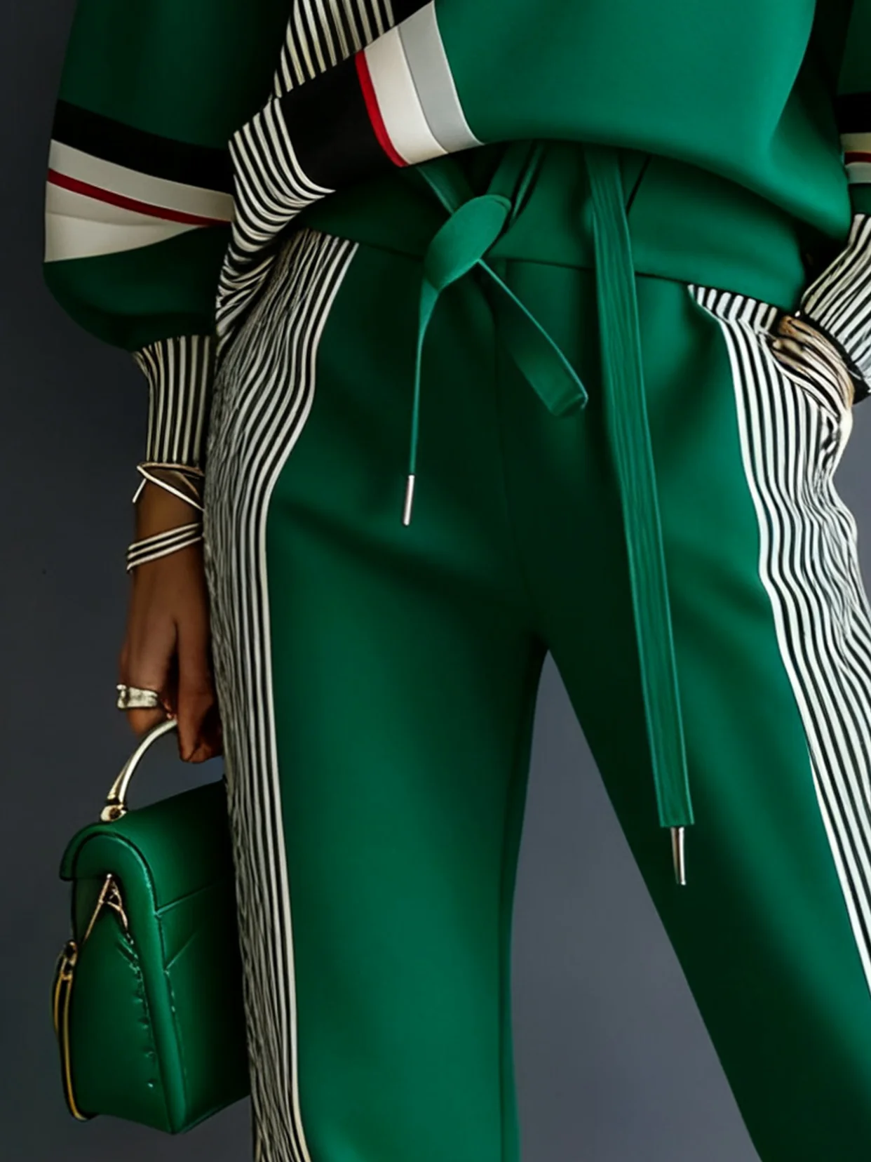 Lässig Farbblock Hose mit Knöchelband