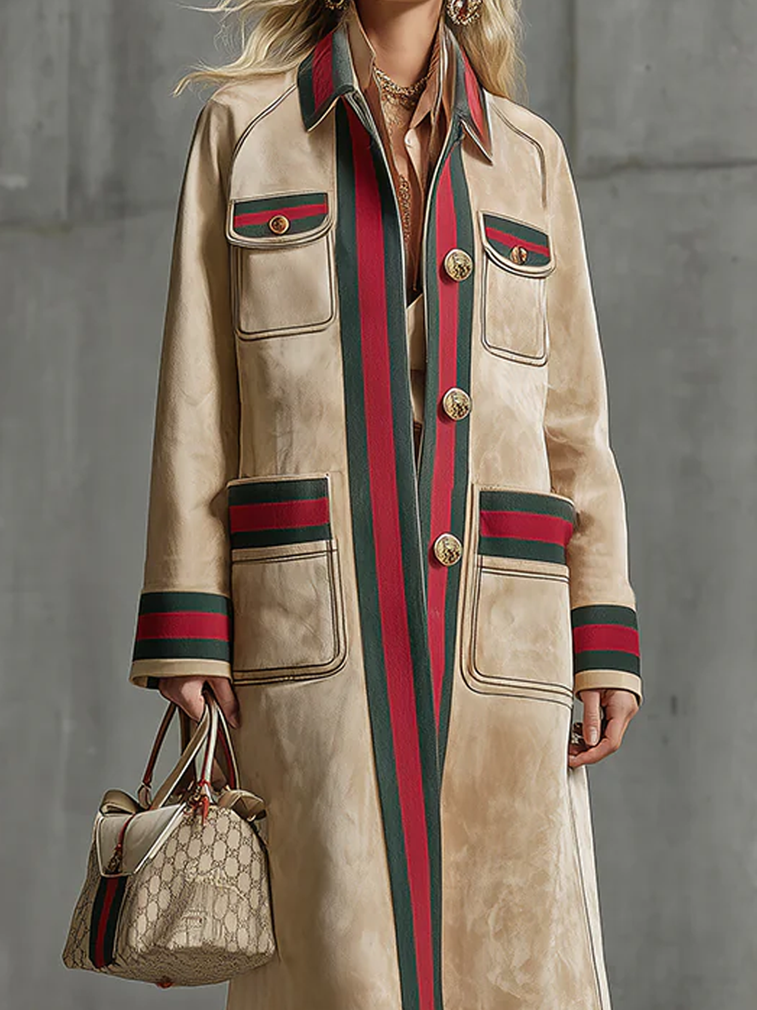 Urban Farbblock Hemdkragen Mantel