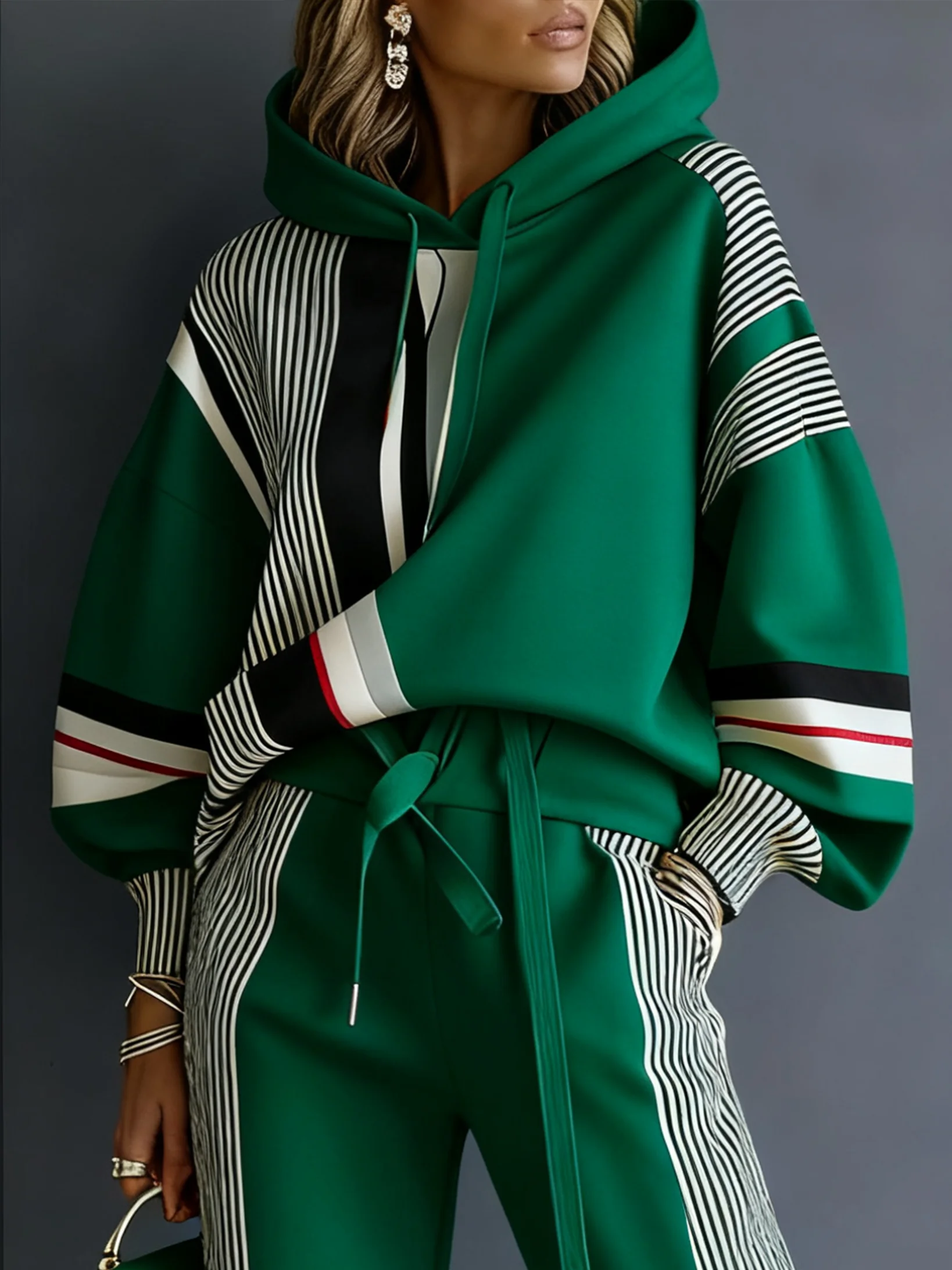 Urban Geometrisch Locker Kapuze