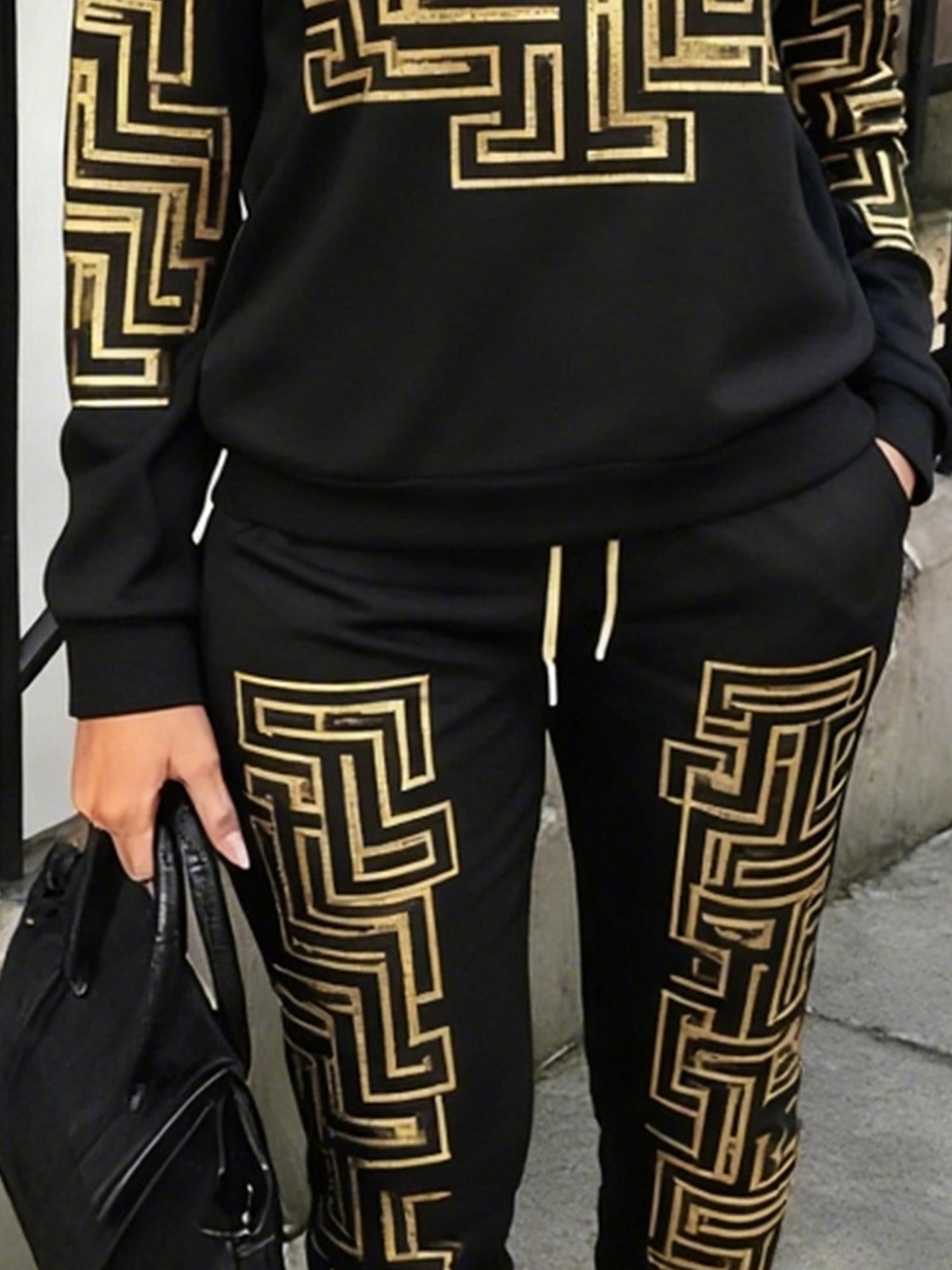 Lässig Geometrisch Print Schmal Passen Hose