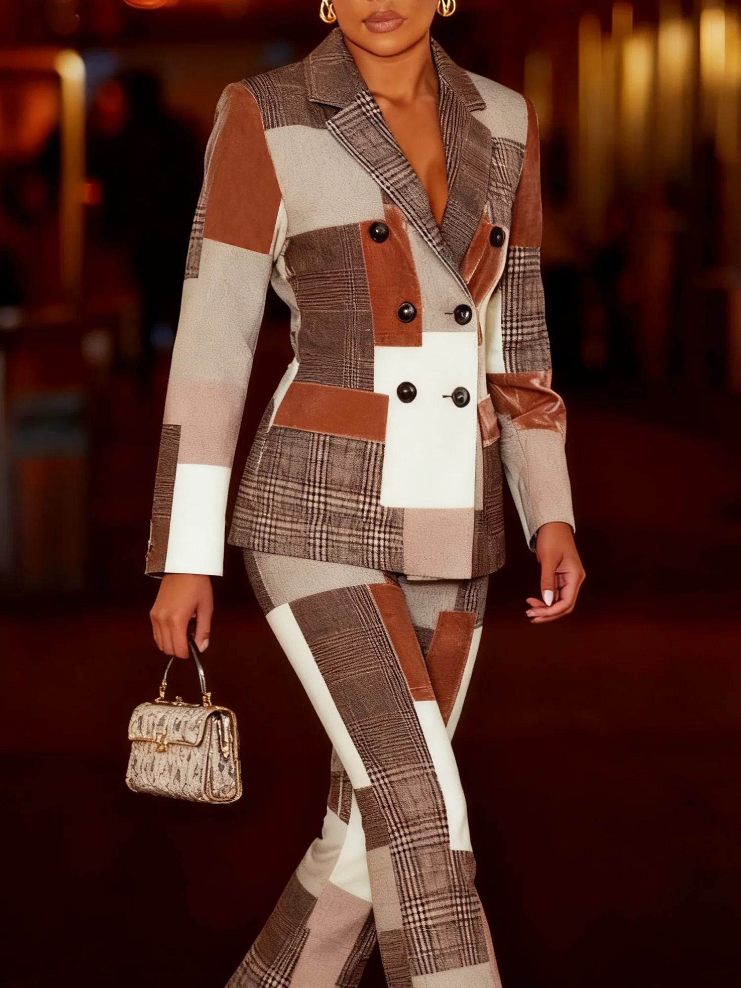 Urban Geometrisch Reverskragen Blazer