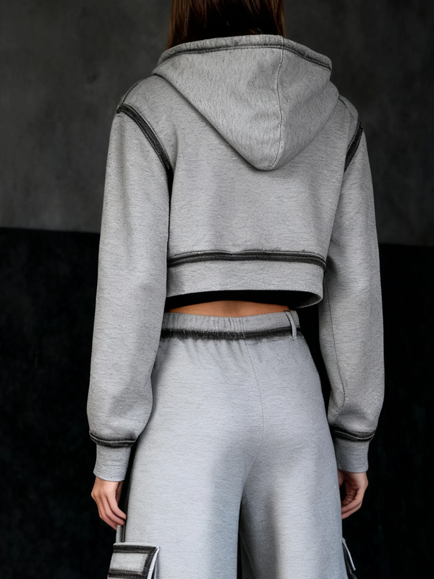 Lässig Verlaufsmuster Mit Kapuze Jacke