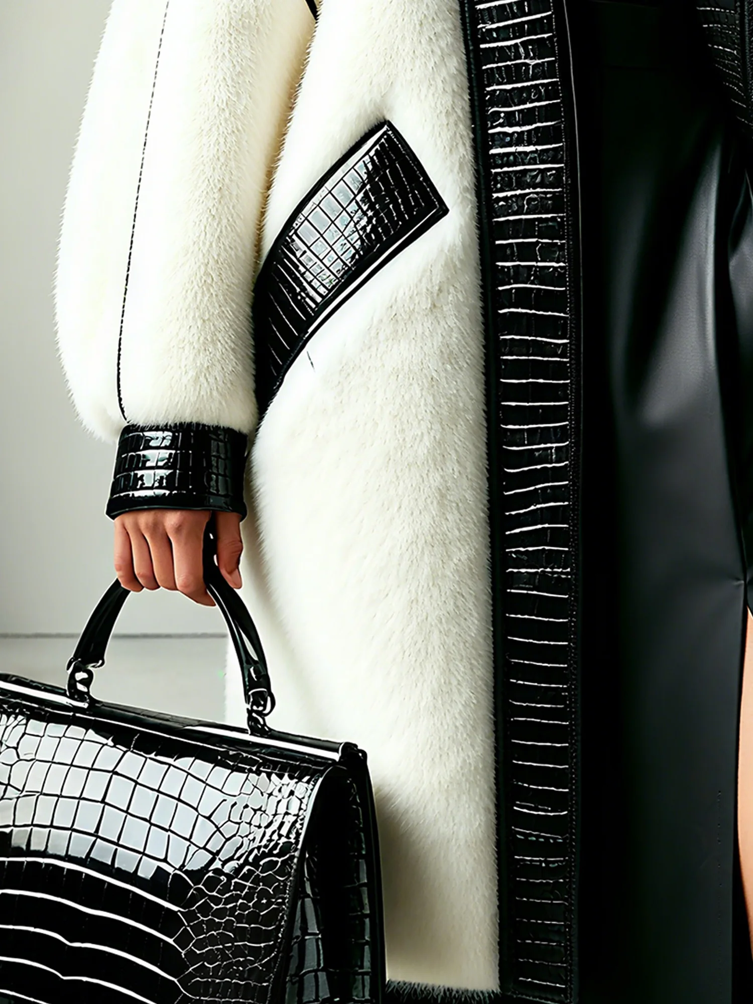 Lässig Locker Nahtverarbeitung Farbblock V-Ausschnitt Mantel Kein Gürtel