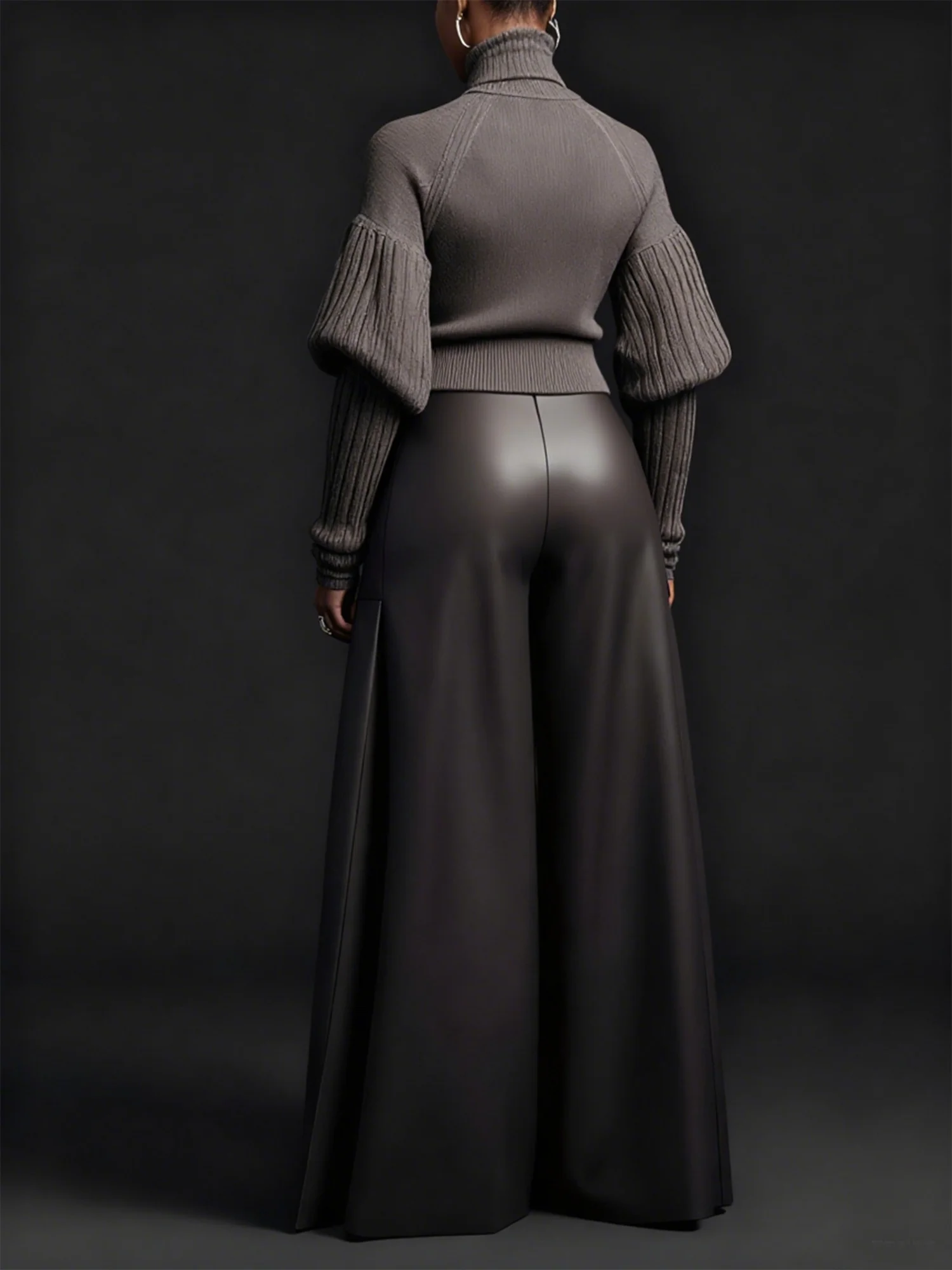 Urban Unifarben Weitem Bein Kunstleder Hose