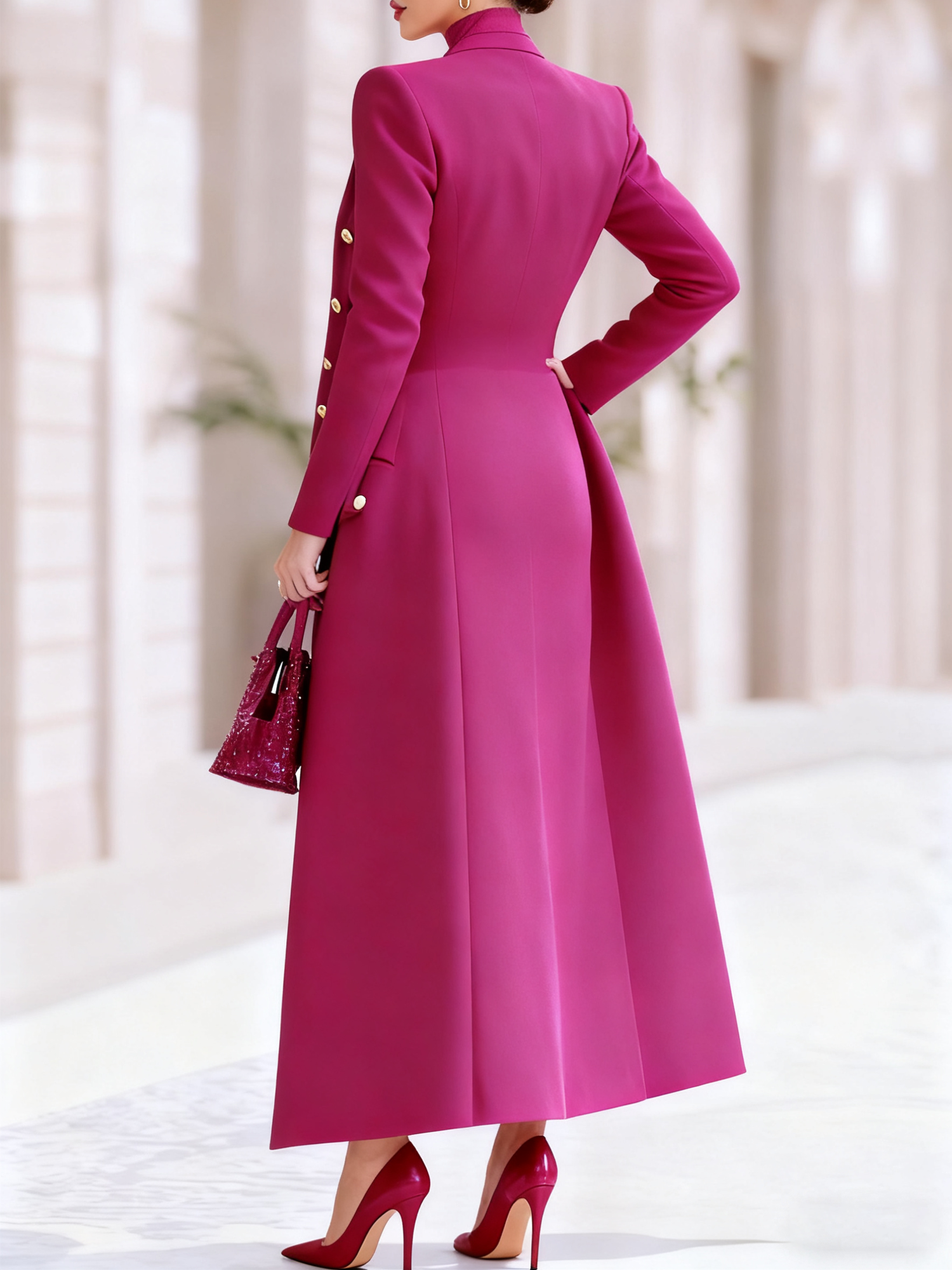 Urban Unifarben Reverskragen Mantel