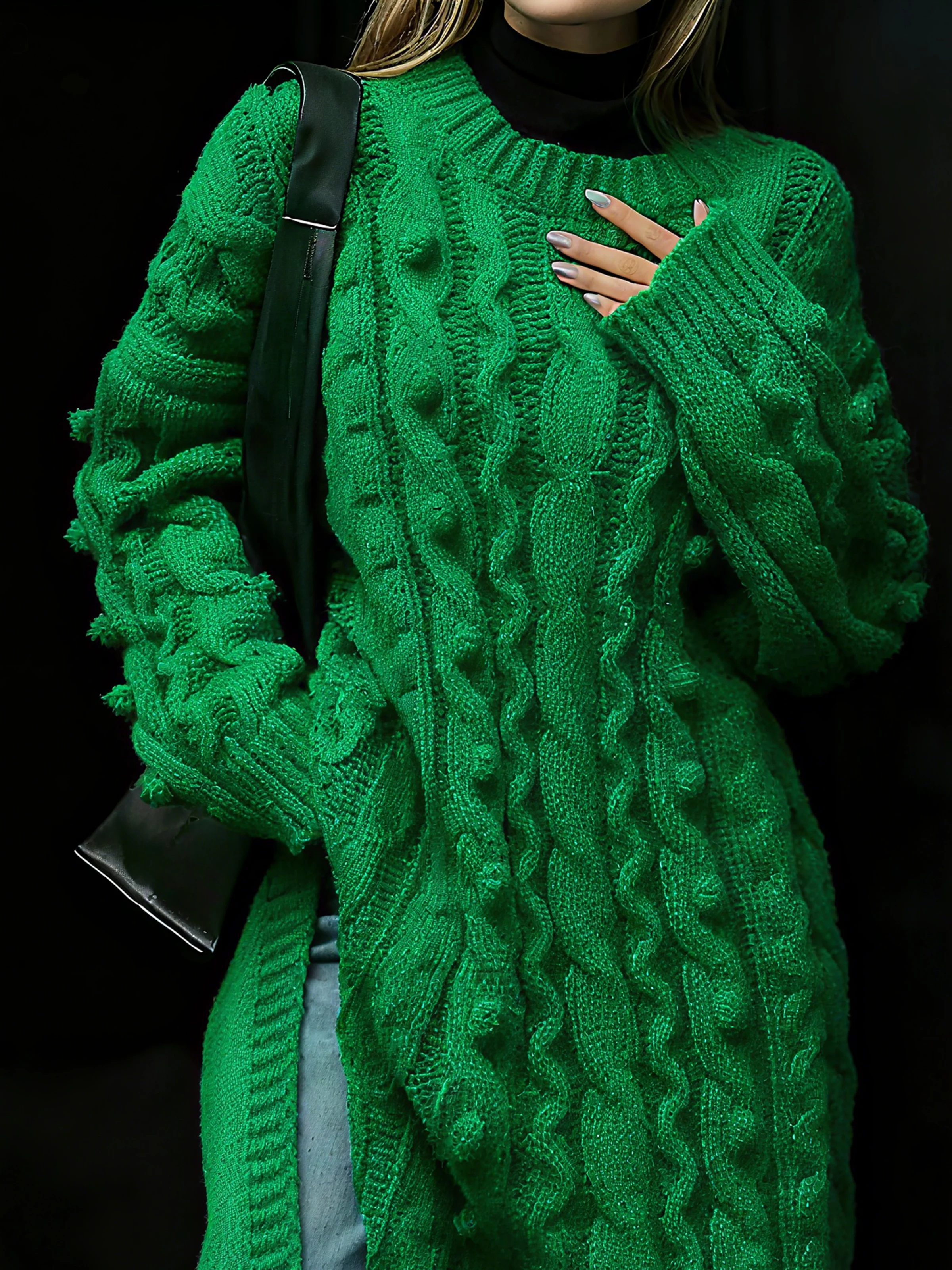 Urban Unifarben Rundhals Pullover