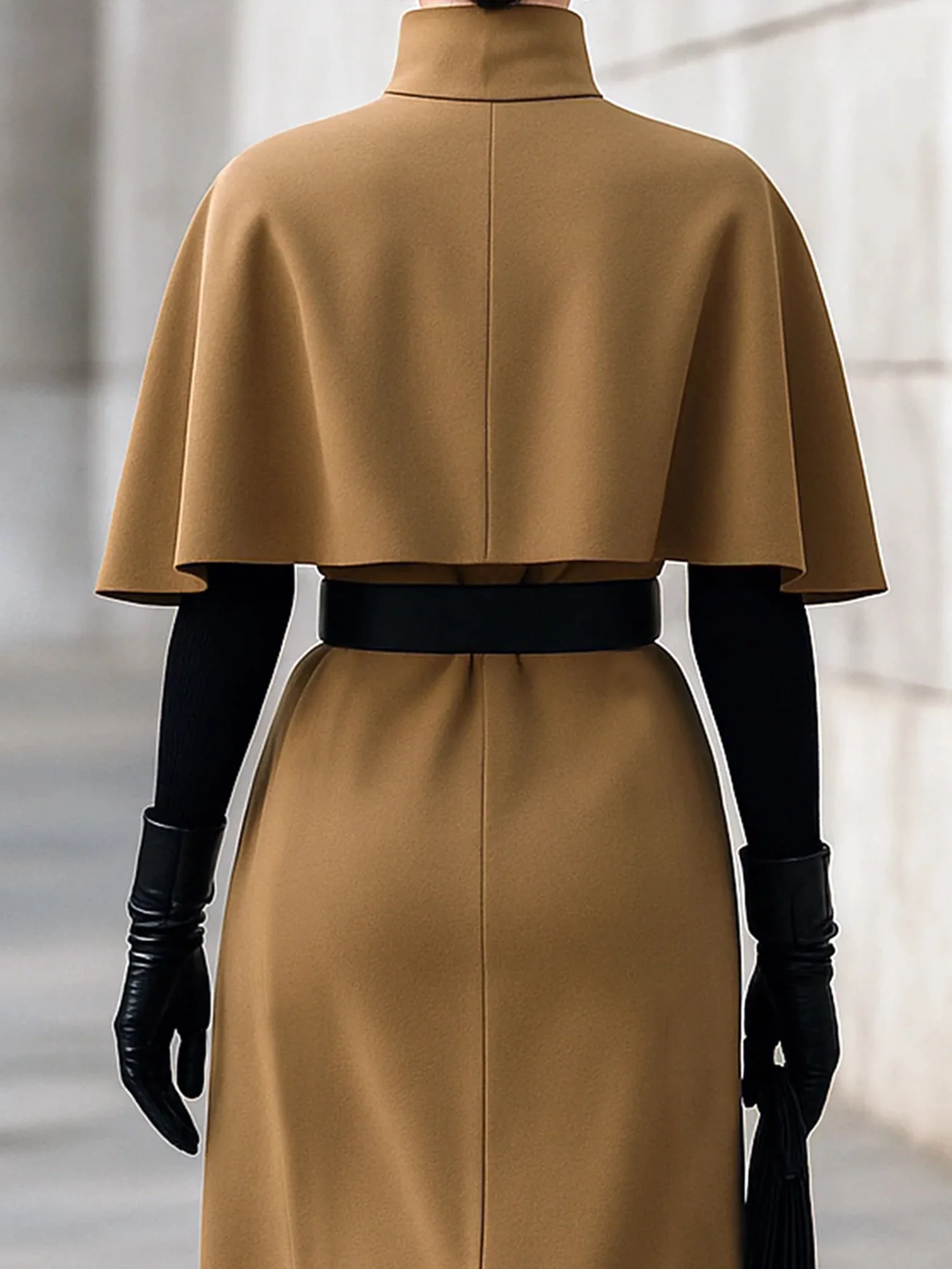 Urban Dolman-Ärmel Unifarben Stehkragen Mantel Kein Gürtel