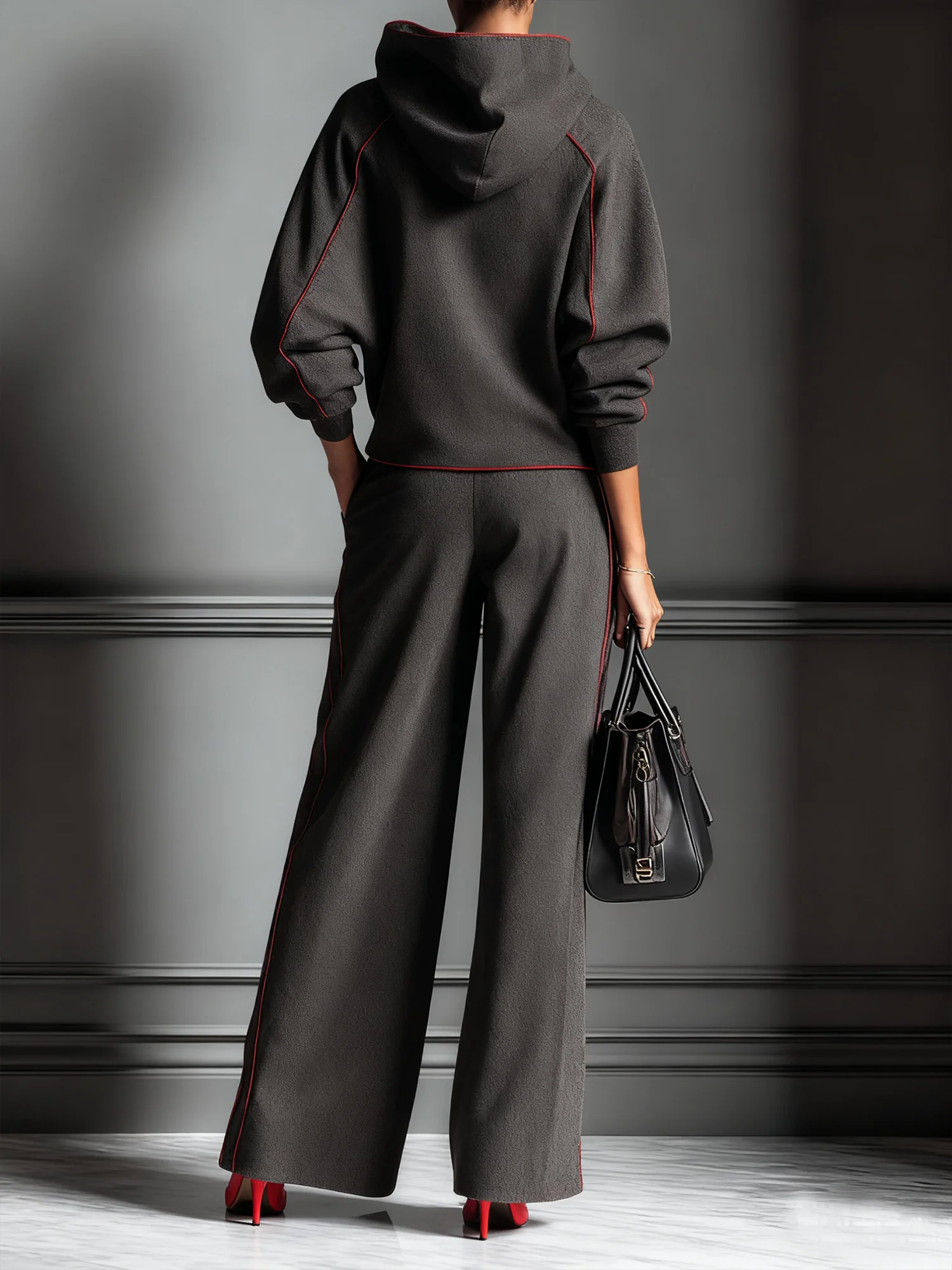 Lässig Farbblock Bindung Kapuze