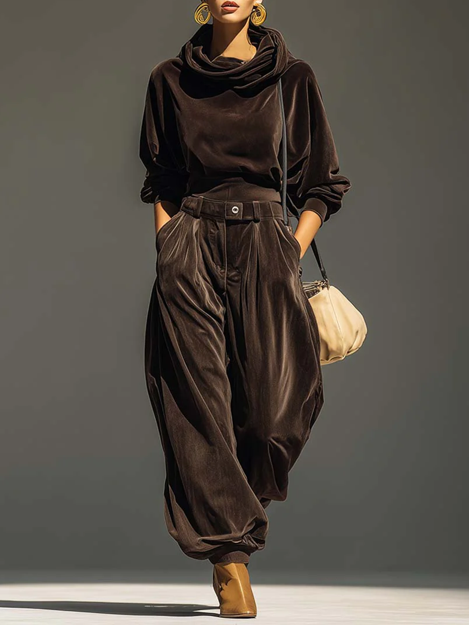 Lässig Unifarben Hose mit Knöchelband