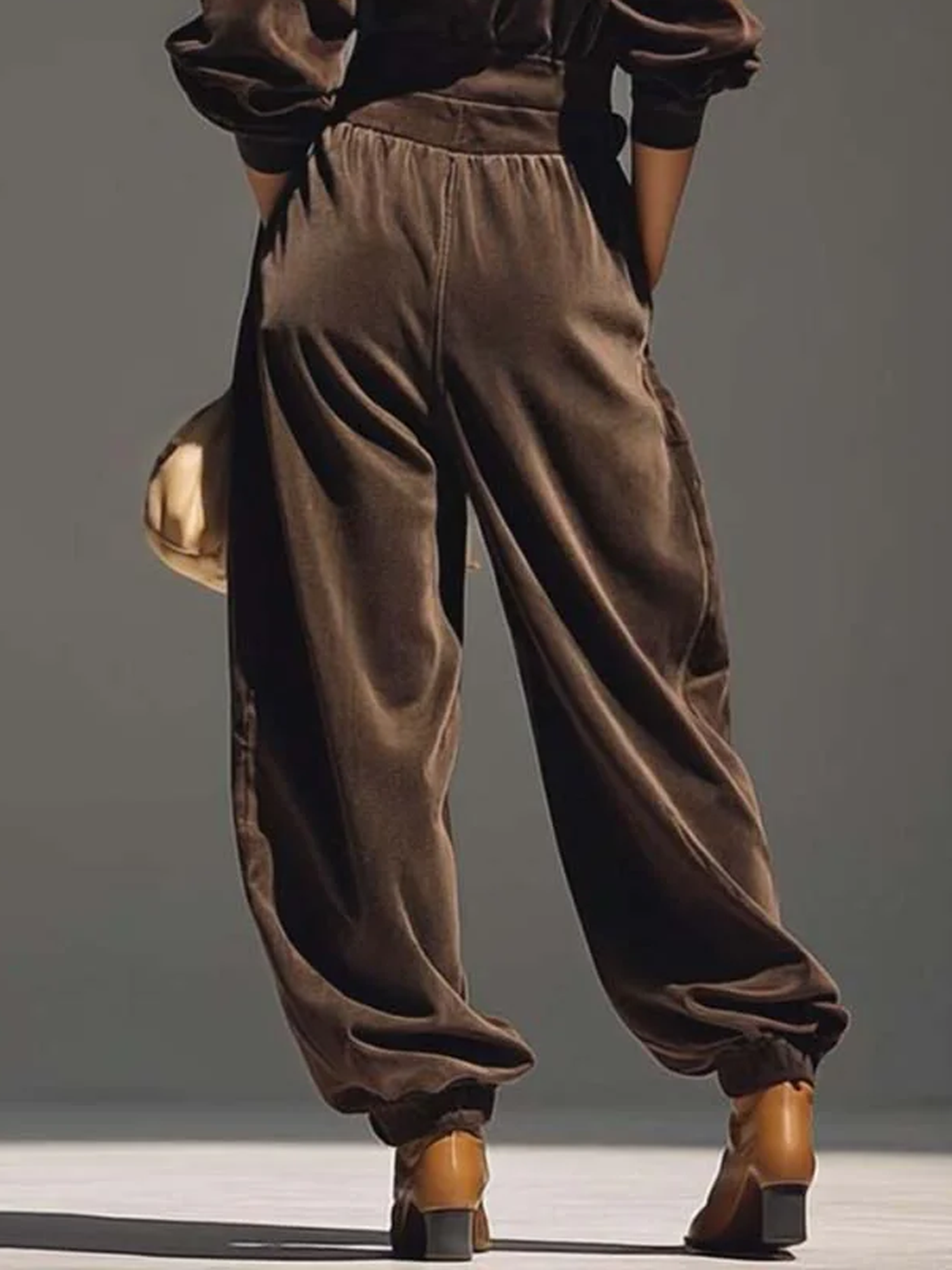 Lässig Unifarben Hose mit Knöchelband