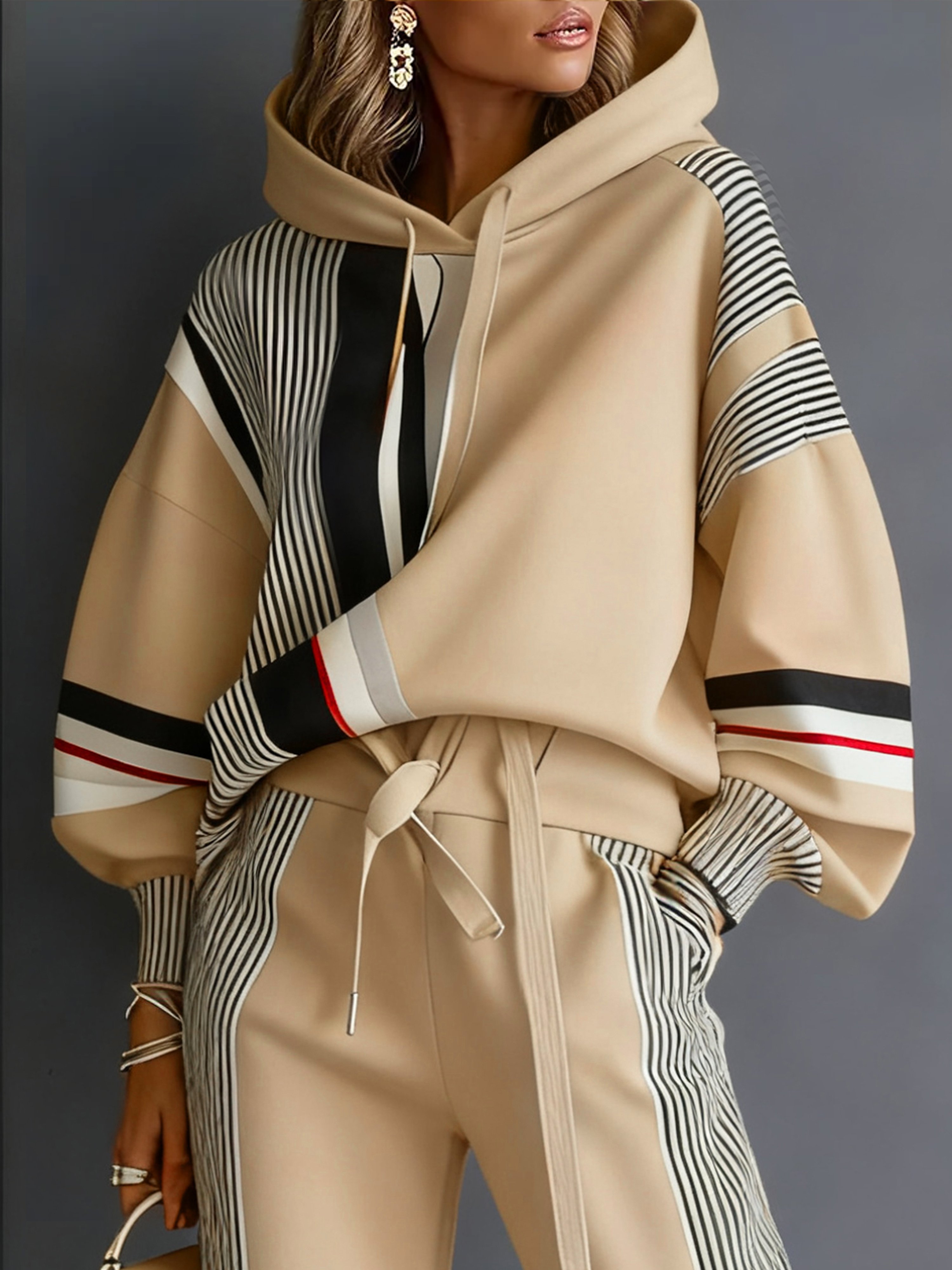 Urban Geometrisch Locker Kapuze