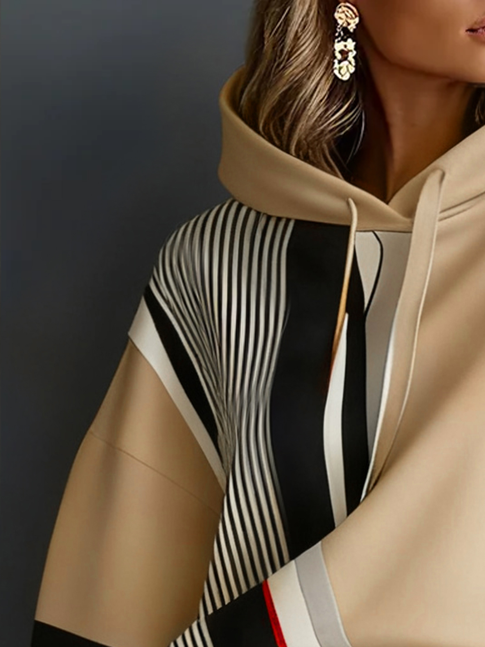 Urban Geometrisch Locker Kapuze