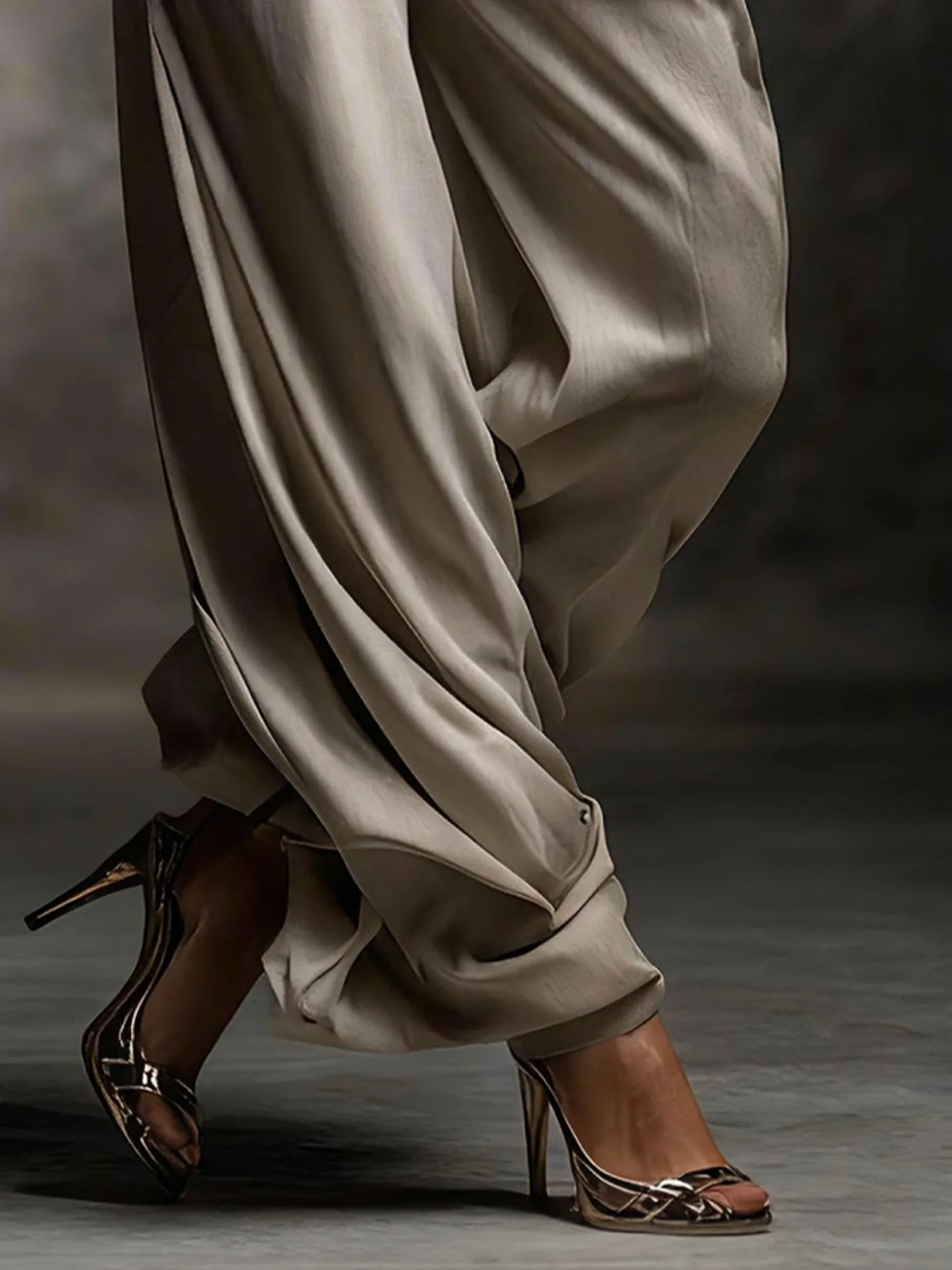 Elegant Unifarben Pumphose Hose Kein Gürtel