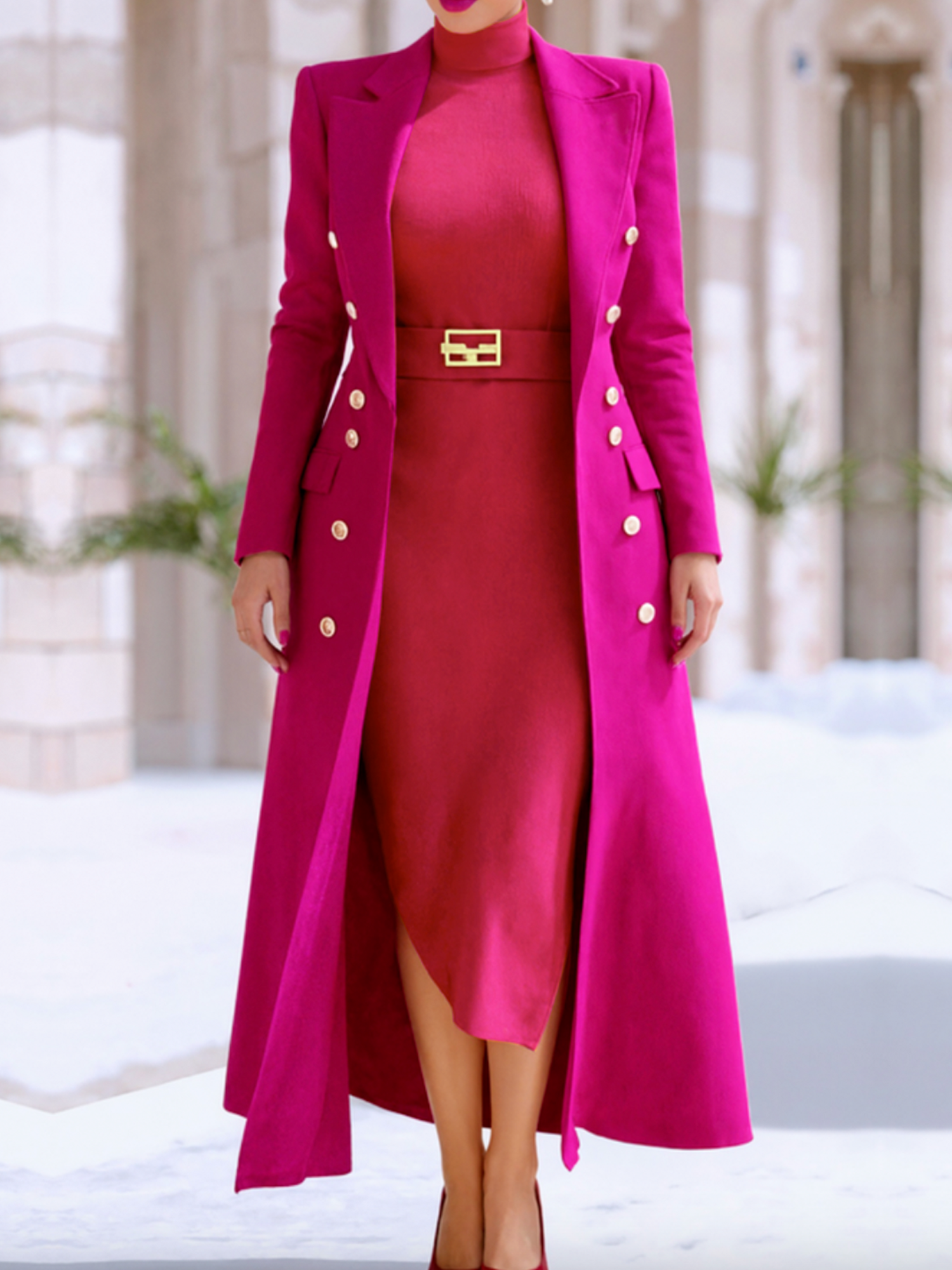 Urban Unifarben Reverskragen Mantel