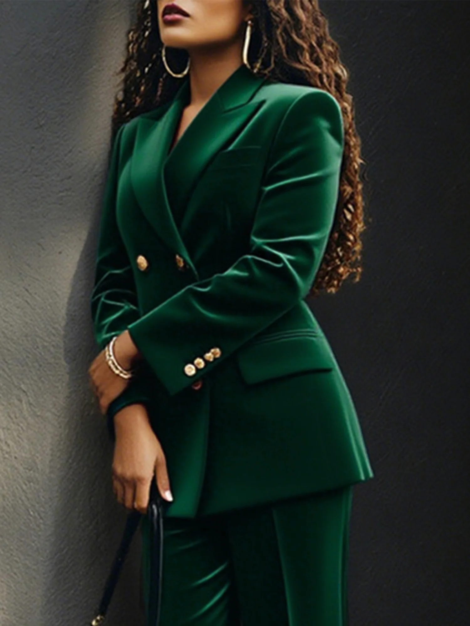 Urban Geknöpft Unifarben Reverskragen Blazer