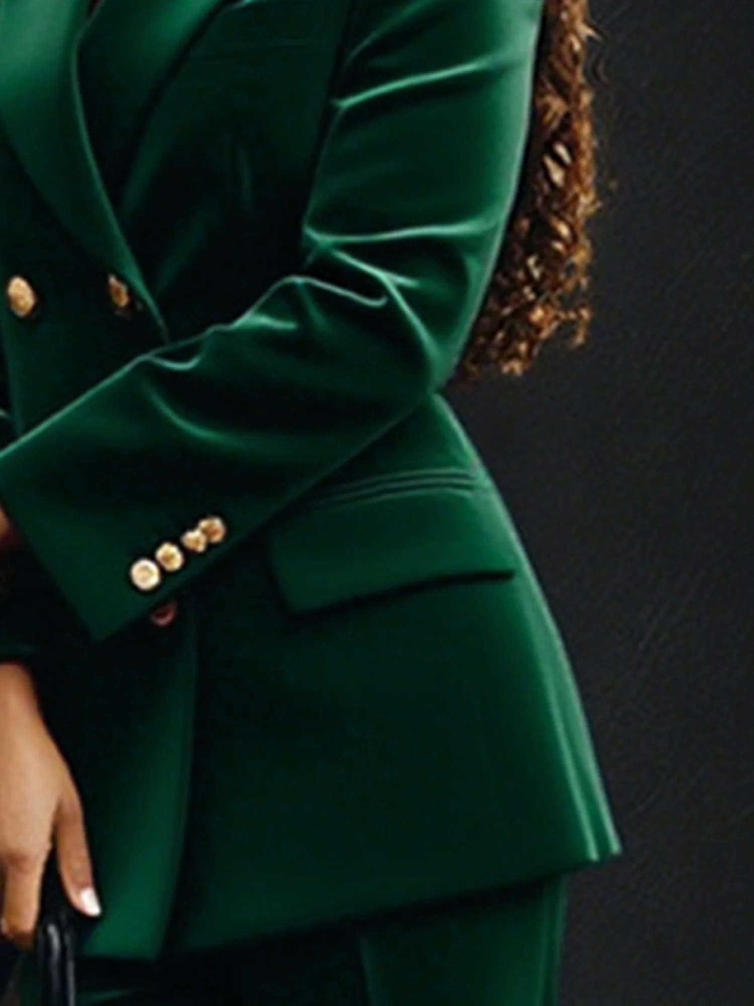 Urban Geknöpft Unifarben Reverskragen Blazer