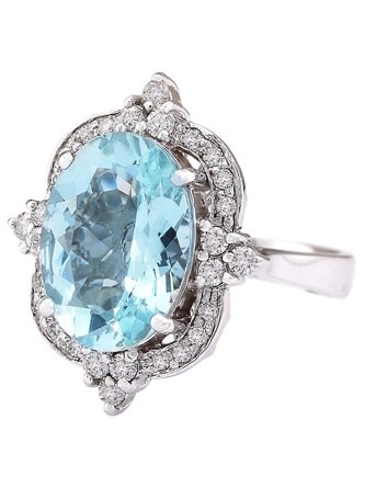 Bankett Party Aquamarin Diamant Ring Elegant Party Ring Matching